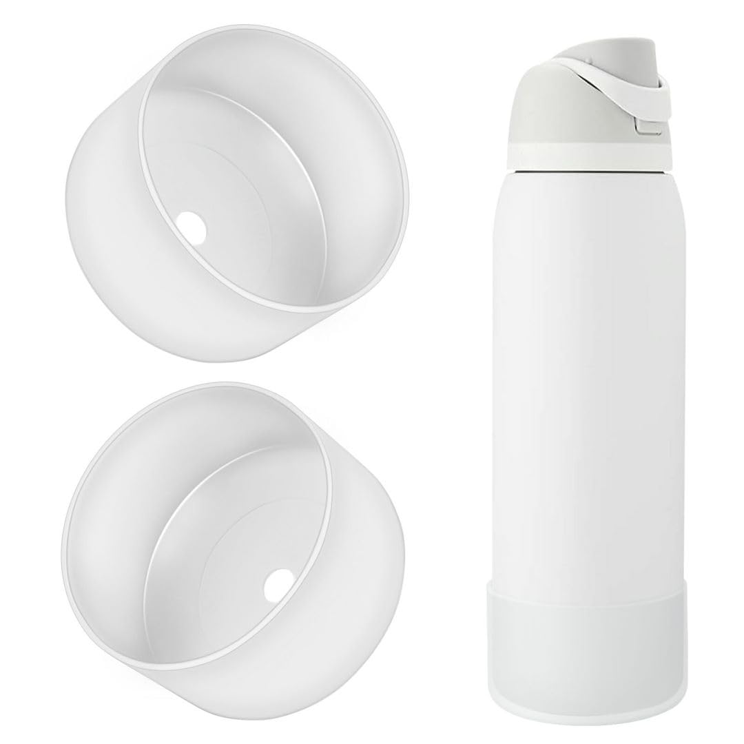 2PCS Silicone Water Bottle Boot, Compatible with Owala 24oz 32oz 40oz, Protective Anti-Scratch & Anti-Dent No Noise Sleeve Cover for FreeSip/Twist/Flip Water Bottles (Burgundy, 24 Ounces)