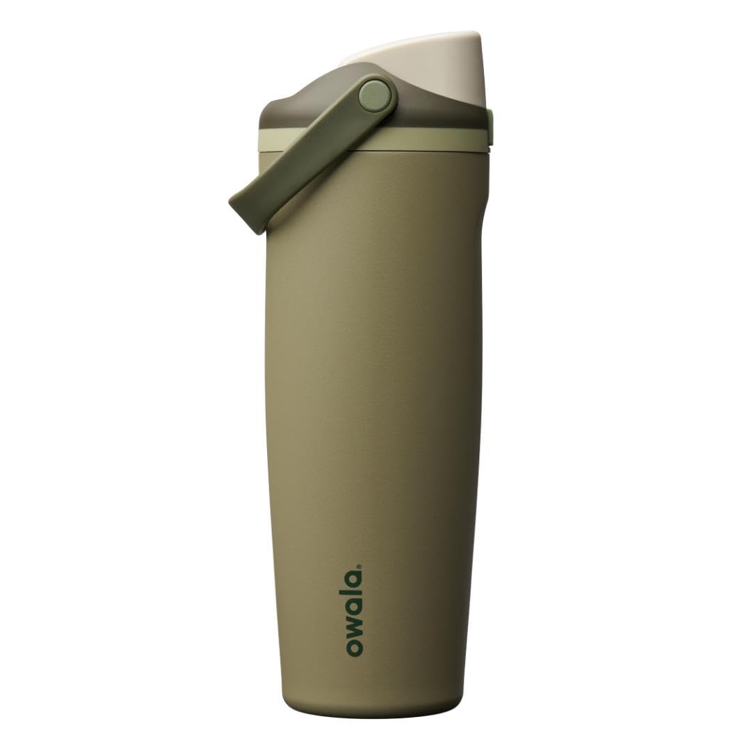 Owala FreeSip Sway Insulated Stainless Steel Water Bottle with Two-Way Spout, Built-In Straw and Bucket Handle, Made for Travel, School, and Sports, 30oz, BPA Free, Leak Proof, Putting Green