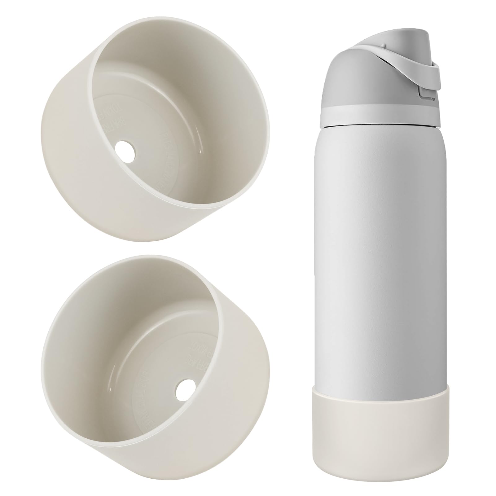 2PCS Silicone Water Bottle Boot, Compatible with Owala 24oz 32oz 40oz, Protective Anti-Scratch & Anti-Dent No Noise Sleeve Cover for FreeSip/Twist/Flip Water Bottles (Burgundy, 24 Ounces)