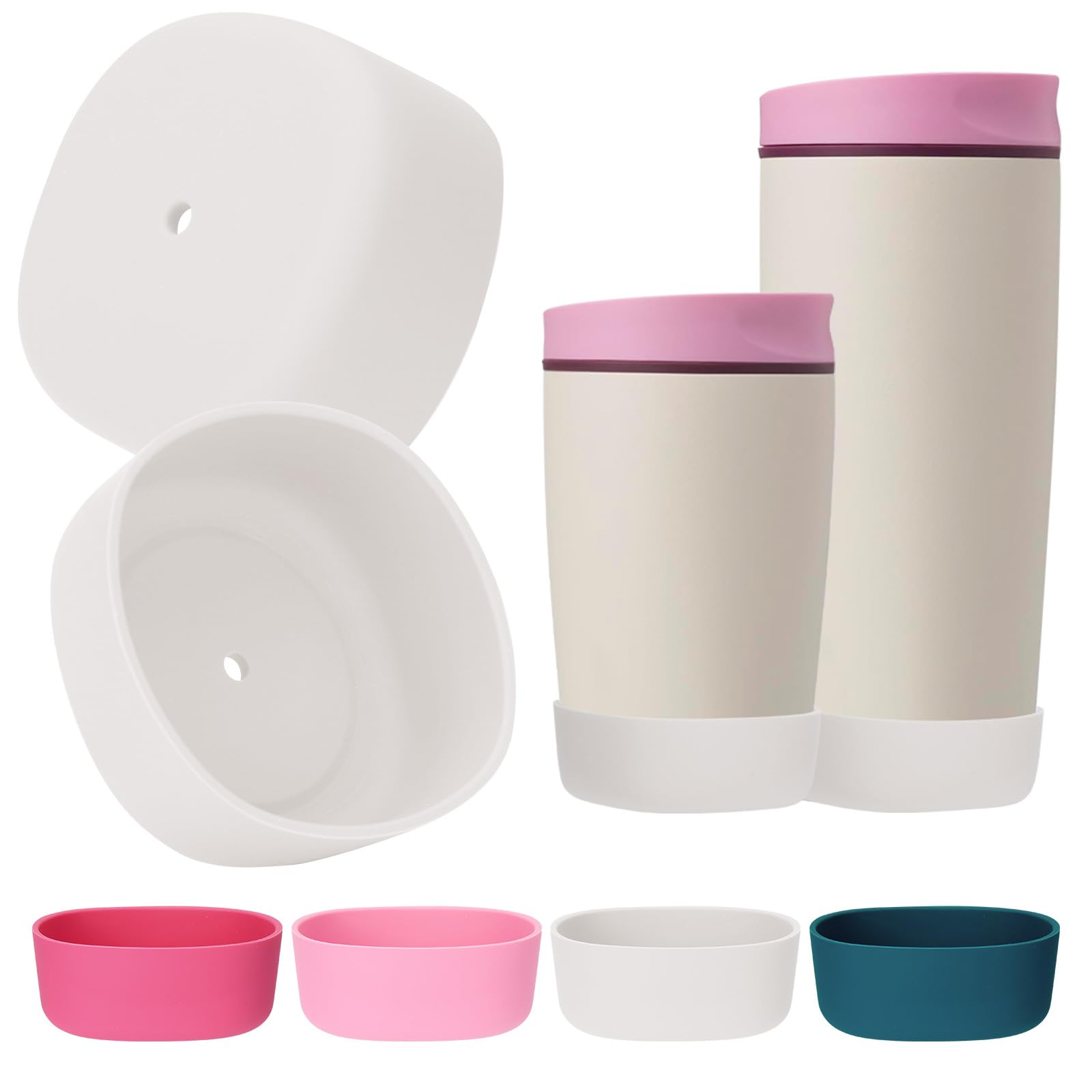 Mity rain 2PCS Protective Boot Compatible with Owala SmoothSip Slider 12 oz & 20 oz, Coffee Tumbler Silicone Boot Travel Mug Accessories,Anti-Slip, Noise-Reducing,Prevents Scratches