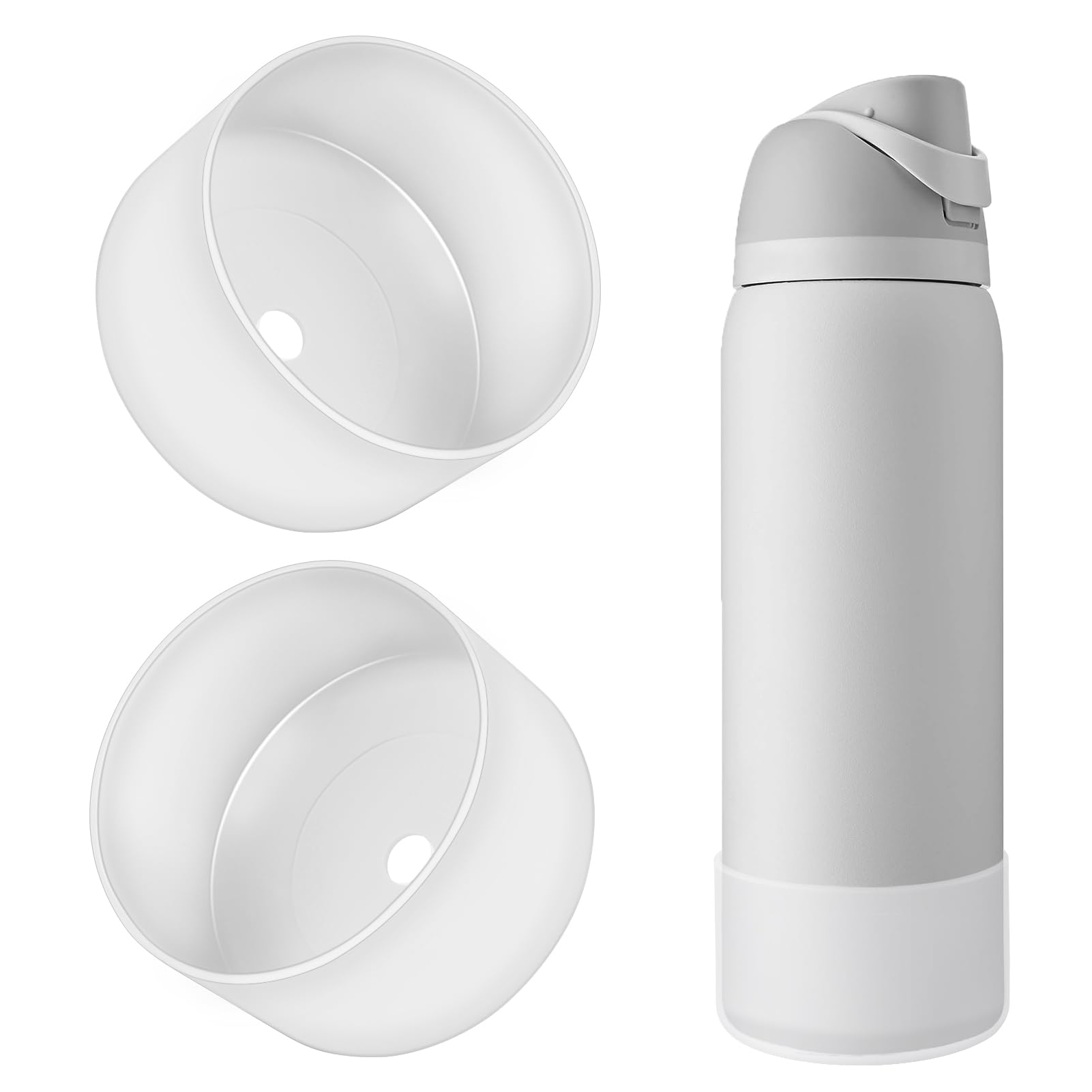 2PCS Silicone Water Bottle Boot, Compatible with Owala 24oz 32oz 40oz, Protective Anti-Scratch & Anti-Dent No Noise Sleeve Cover for FreeSip/Twist/Flip Water Bottles (Burgundy, 24 Ounces)