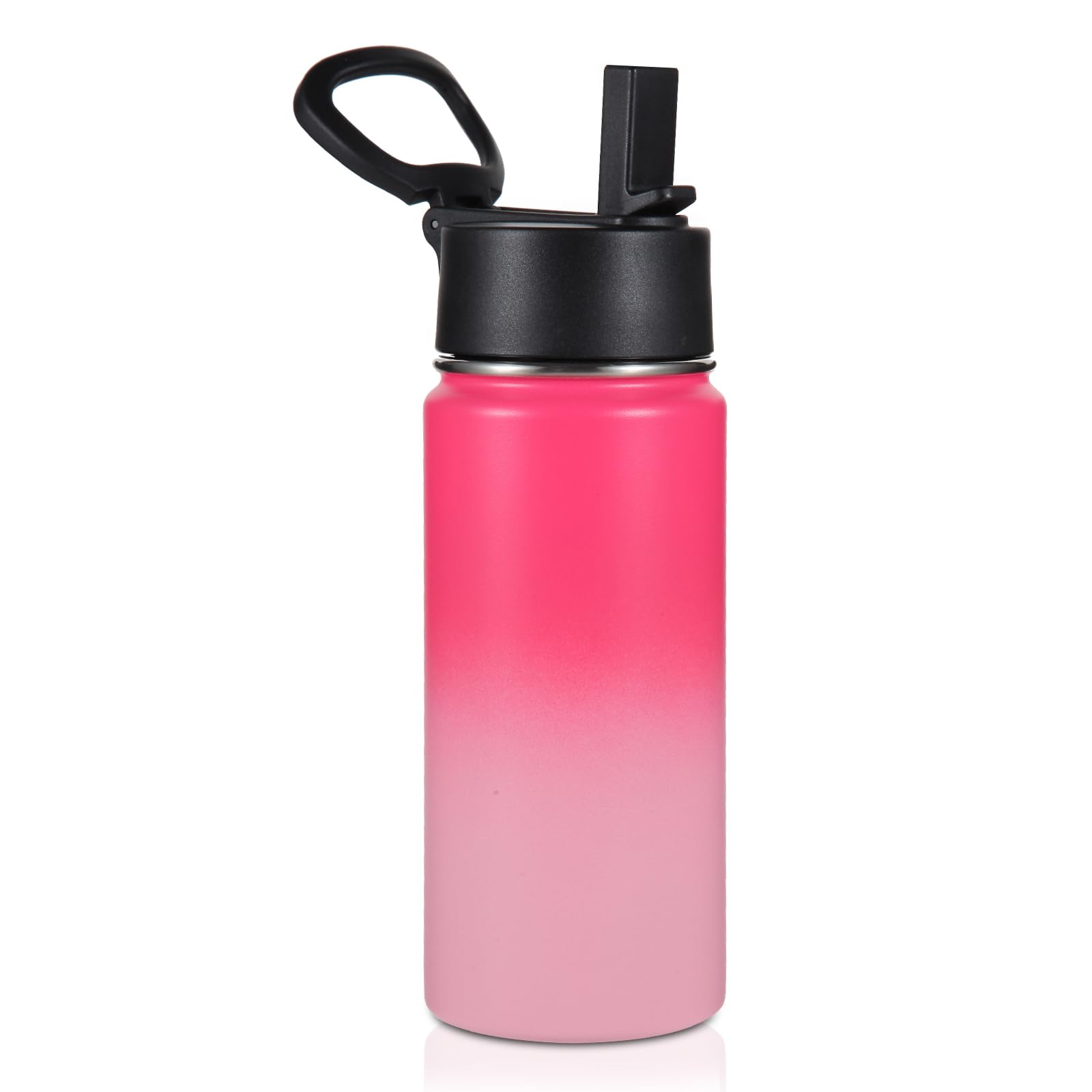 Volhoply 16 OZ Kids Water Bottle Bulk 8 Pack,Insulated Sports Bottles with Straw Lid,Stainless Steel Bottle with Handle Keep Cold & Hot,Double Wall Vacuum Tumbler Cups for School(Assorted, 8)