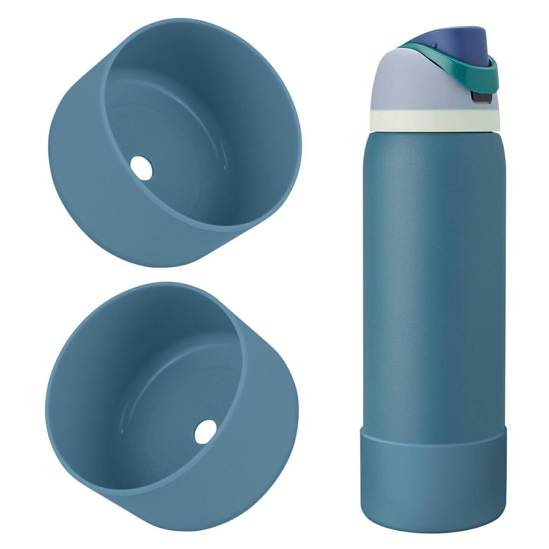 2PCS Silicone Water Bottle Boot, Compatible with Owala 24oz 32oz 40oz, Protective Anti-Scratch & Anti-Dent No Noise Sleeve Cover for FreeSip/Twist/Flip Water Bottles (Burgundy, 24 Ounces)