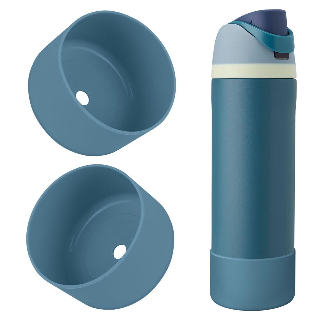 2PCS Silicone Water Bottle Boot, Compatible with Owala 24oz 32oz 40oz, Protective Anti-Scratch & Anti-Dent No Noise Sleeve Cover for FreeSip/Twist/Flip Water Bottles (Burgundy, 24 Ounces)