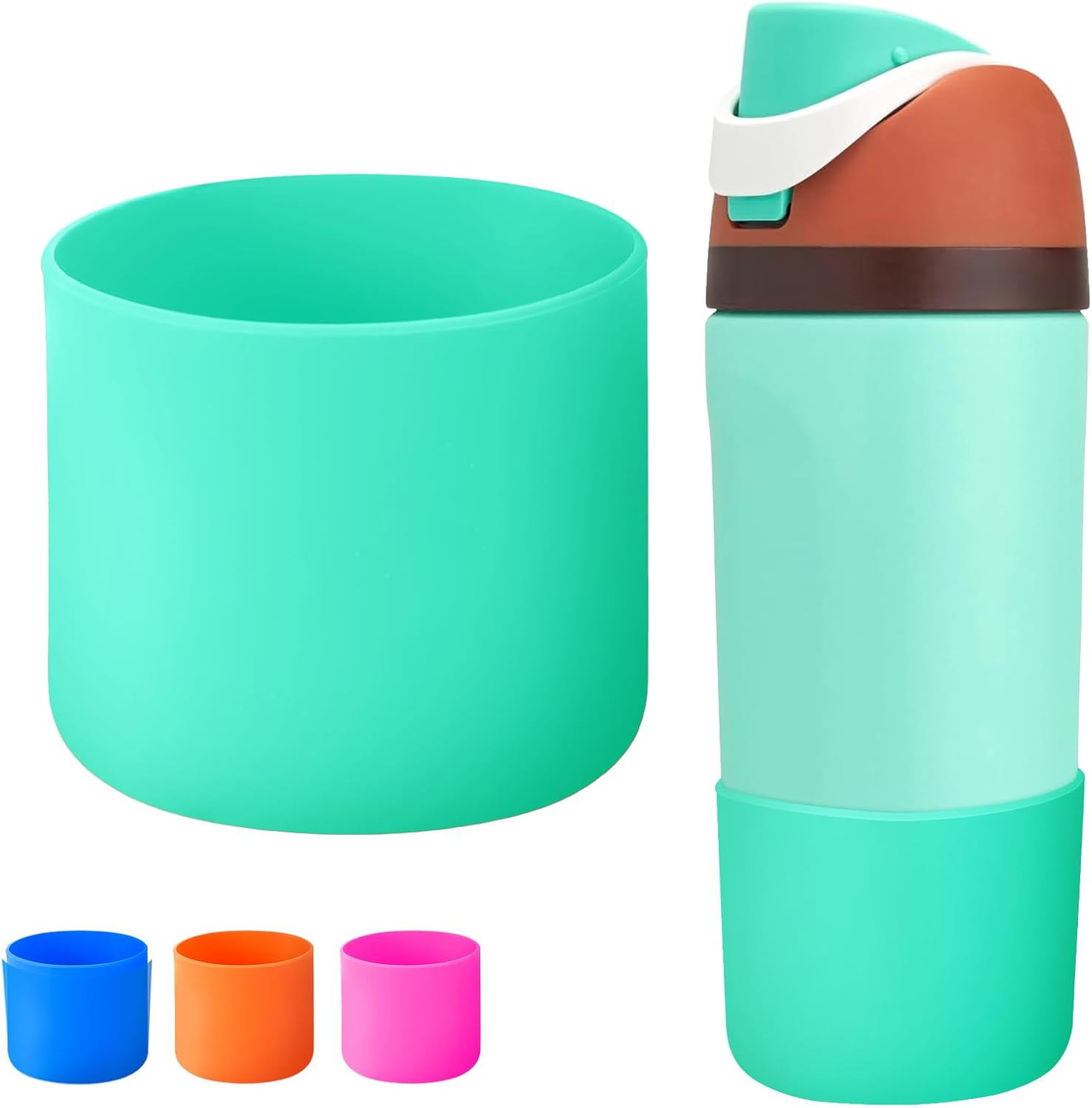 Silicone Boot for Owala Water Bottle 16oz 14oz 12oz, Anti-Scratch Anti-Slip No Noise Protective Sleeve Compatible with Owala Cup, Insulated Stainless-Steel Tumblers Bottom Boot for School
