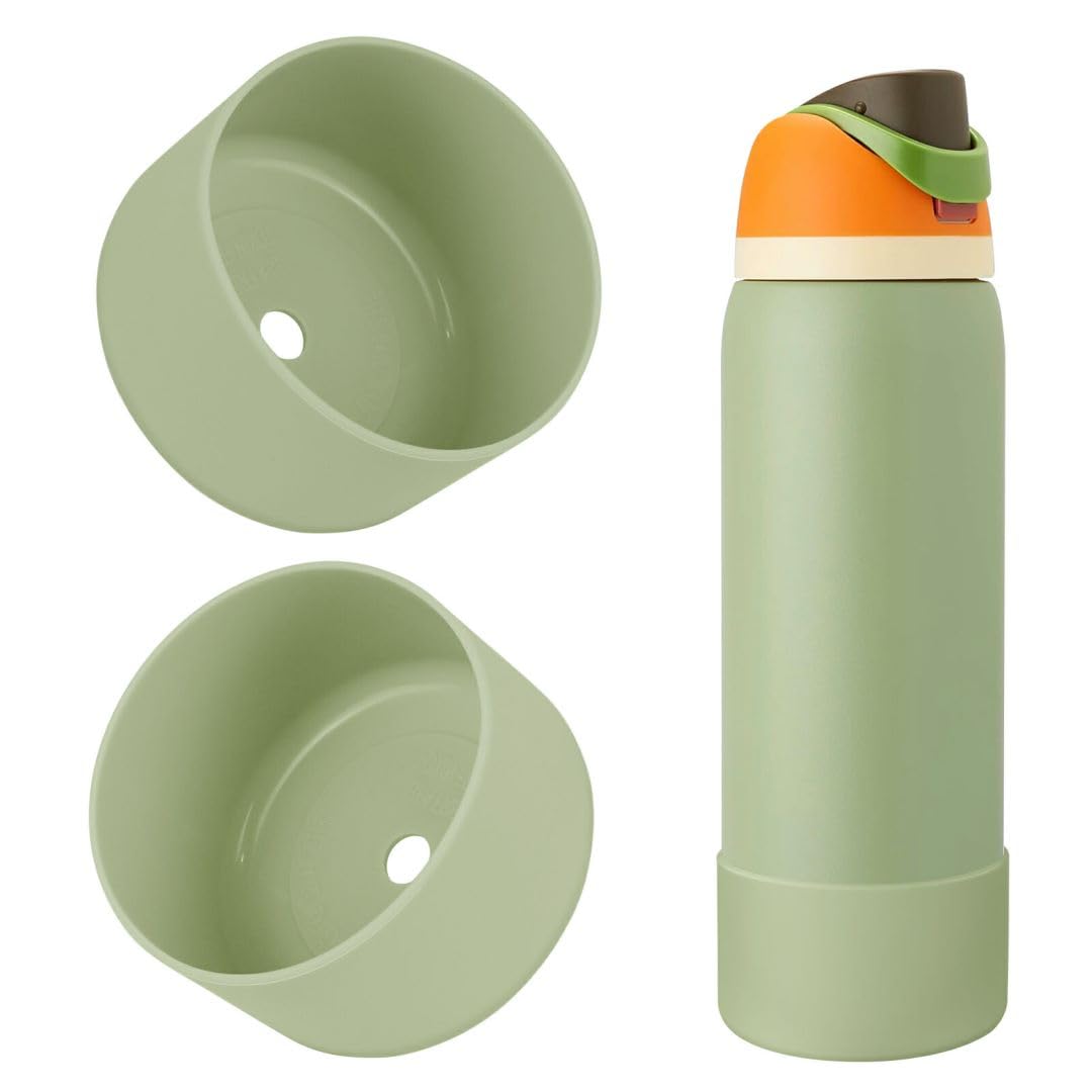 2PCS Silicone Water Bottle Boot, Compatible with Owala 24oz 32oz 40oz, Protective Anti-Scratch & Anti-Dent No Noise Sleeve Cover for FreeSip/Twist/Flip Water Bottles (Burgundy, 24 Ounces)