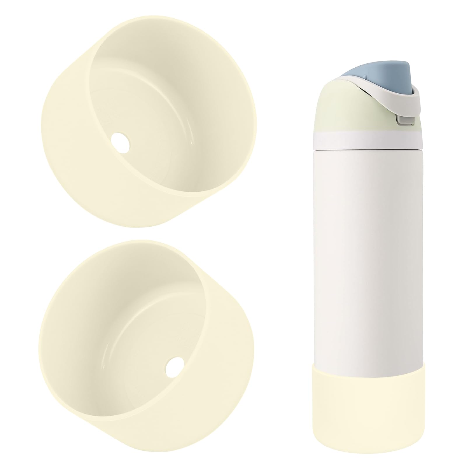 2PCS Silicone Water Bottle Boot, Compatible with Owala 24oz 32oz 40oz, Protective Anti-Scratch & Anti-Dent No Noise Sleeve Cover for FreeSip/Twist/Flip Water Bottles (Burgundy, 24 Ounces)