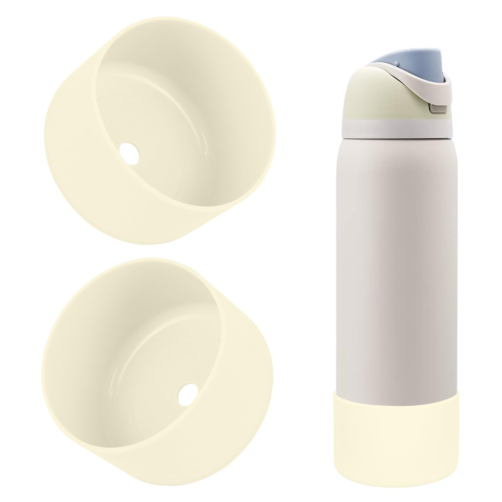 2PCS Silicone Water Bottle Boot, Compatible with Owala 24oz 32oz 40oz, Protective Anti-Scratch & Anti-Dent No Noise Sleeve Cover for FreeSip/Twist/Flip Water Bottles (Burgundy, 24 Ounces)