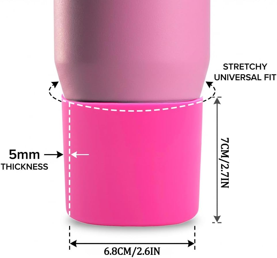Silicone Boot for HydroJug 20 oz Insulated Kids Bottles & Tumblers - Non-Slip, Scratch-Resistant, Stability Enhancer, Anti-Slip Protective Sleeve (Rose)