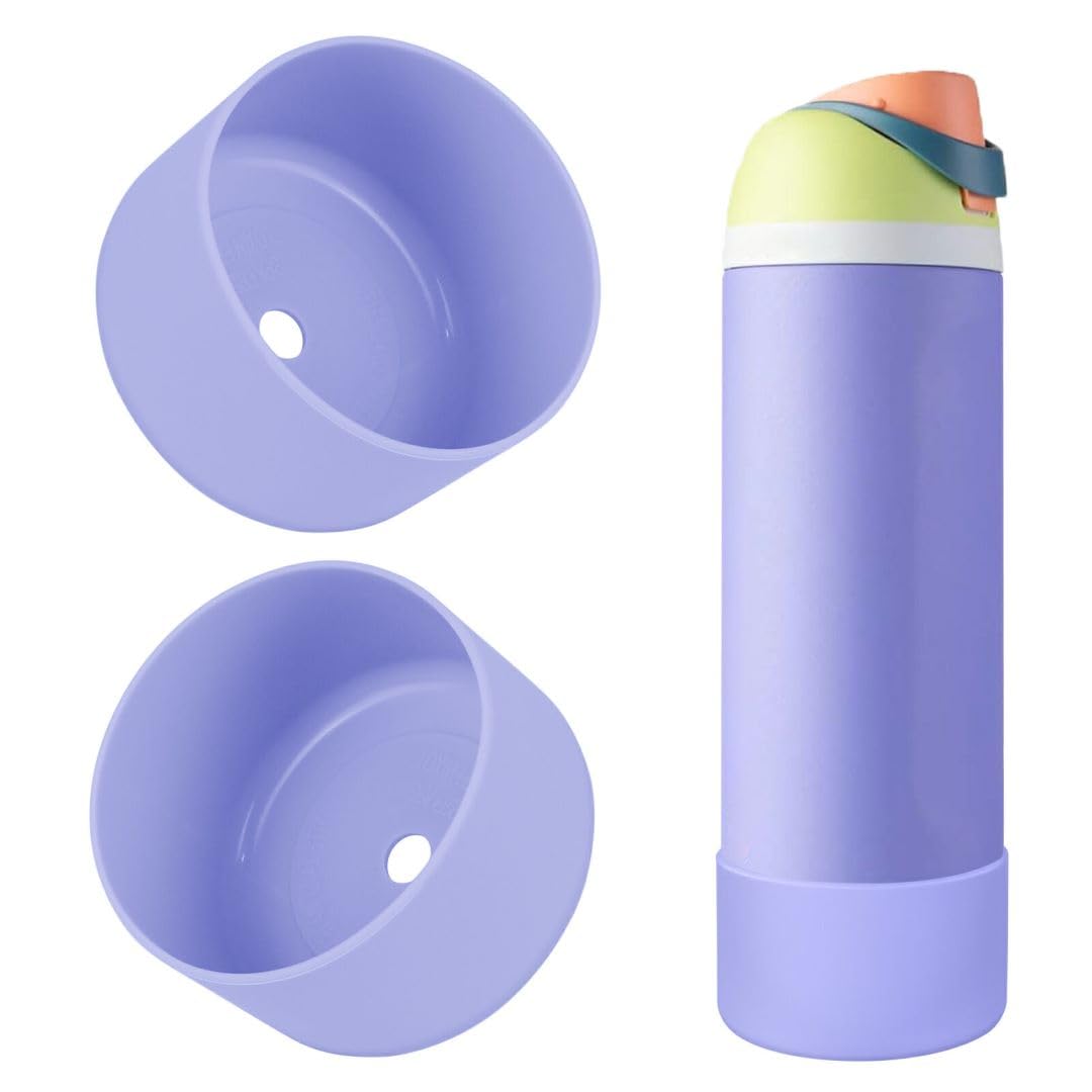 2PCS Silicone Water Bottle Boot, Compatible with Owala 24oz 32oz 40oz, Protective Anti-Scratch & Anti-Dent No Noise Sleeve Cover for FreeSip/Twist/Flip Water Bottles (Burgundy, 24 Ounces)