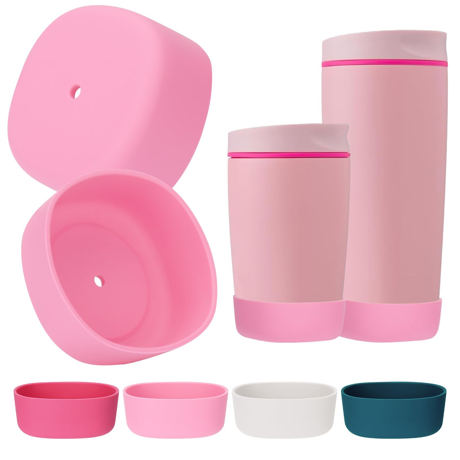 Mity rain 2PCS Protective Boot Compatible with Owala SmoothSip Slider 12 oz & 20 oz, Coffee Tumbler Silicone Boot Travel Mug Accessories,Anti-Slip, Noise-Reducing,Prevents Scratches