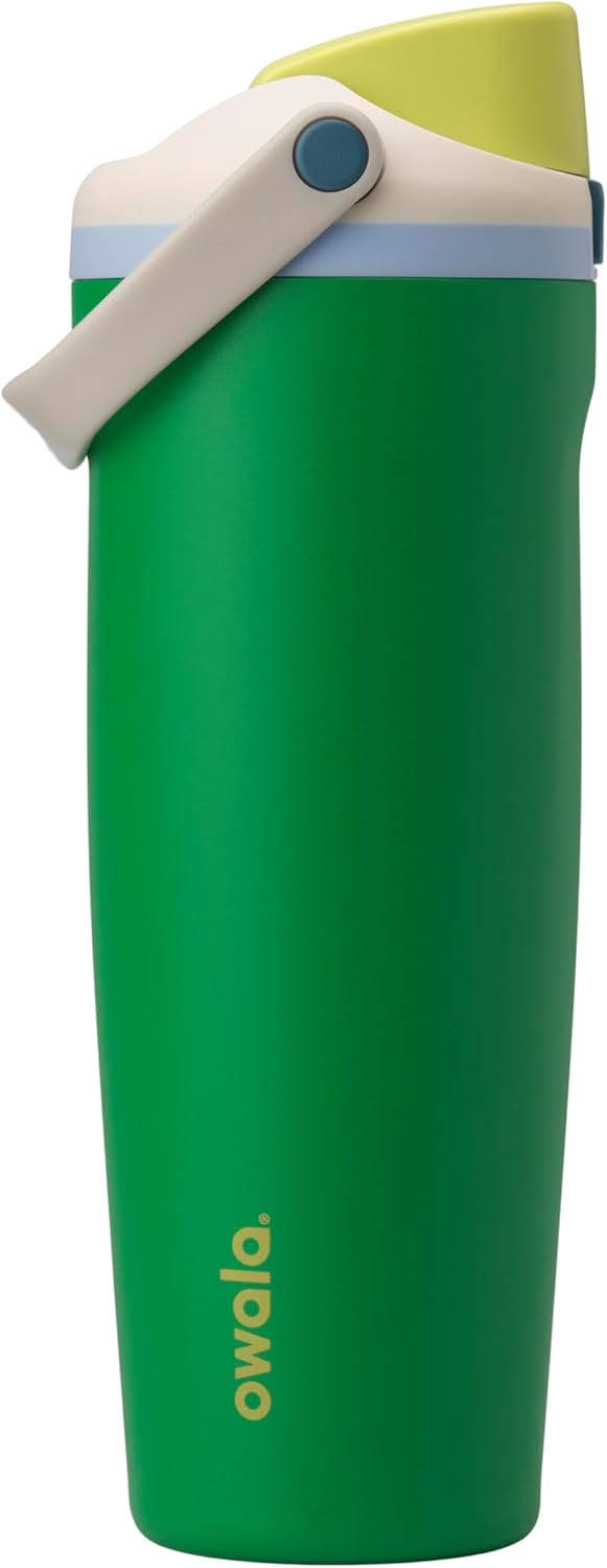 Owala FreeSip Sway Insulated Stainless Steel Water Bottle with Two-Way Spout, Built-In Straw and Bucket Handle, Made for Travel, School, and Sports, 30oz, BPA Free, Leak Proof, Putting Green
