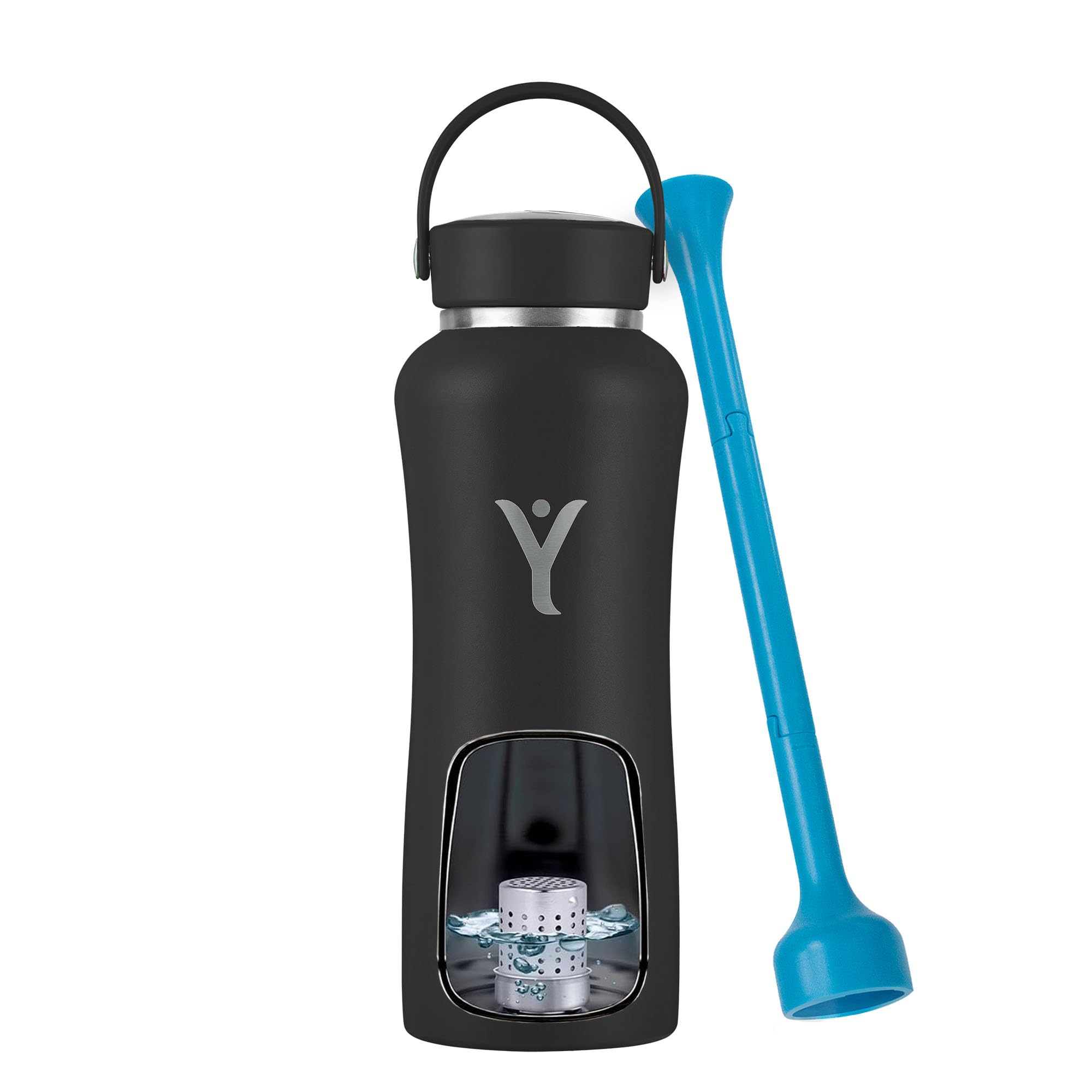 DYLN Hydrogen Water Bottle | Create Hydrating Alkaline Hydrogen-Rich Water Up to 9 pH | Vacuum Insulated Stainless Steel Water Bottle | Keeps Water Cold for 24 Hours