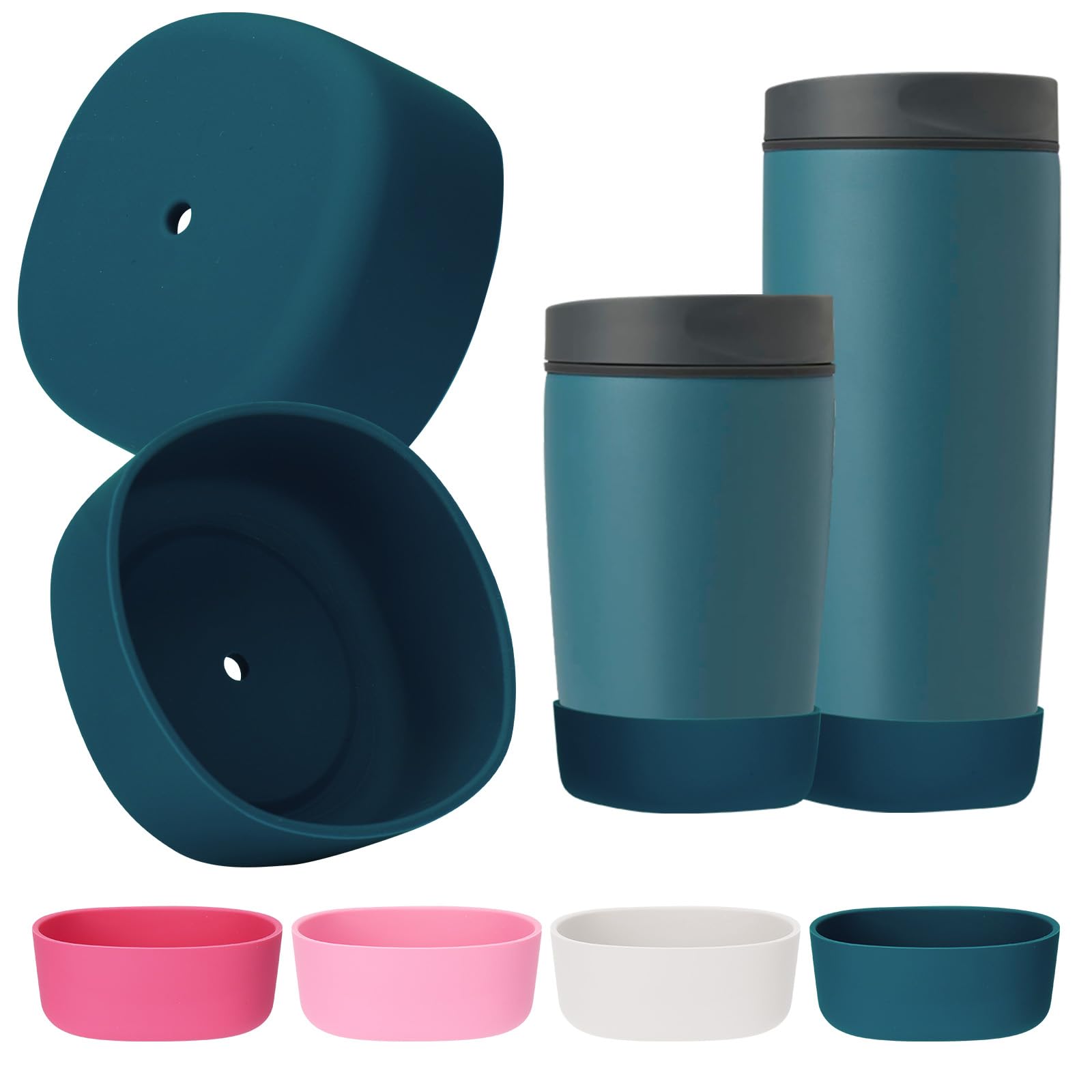 Mity rain 2PCS Protective Boot Compatible with Owala SmoothSip Slider 12 oz & 20 oz, Coffee Tumbler Silicone Boot Travel Mug Accessories,Anti-Slip, Noise-Reducing,Prevents Scratches