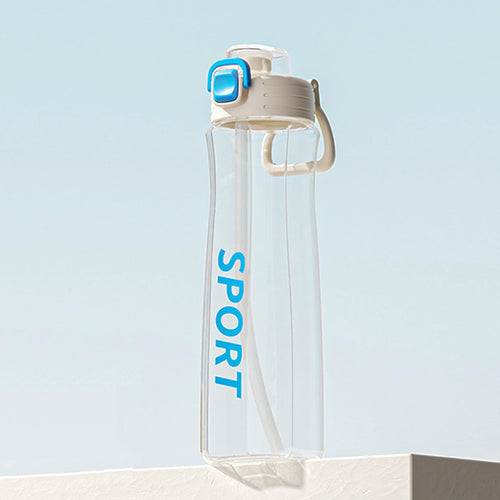 DEARART 24oz Water Bottles with Clip, 100% Leak Proof Double Spout Bottle With Straw, for Sport Office School Travel Gym Yoga, Black