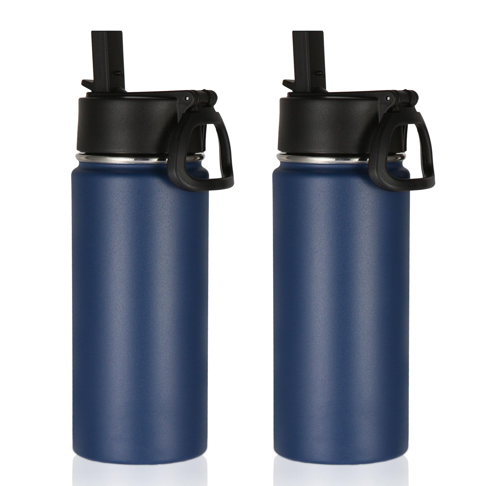 Volhoply 16 OZ Kids Water Bottle Bulk 8 Pack,Insulated Sports Bottles with Straw Lid,Stainless Steel Bottle with Handle Keep Cold & Hot,Double Wall Vacuum Tumbler Cups for School(Assorted, 8)