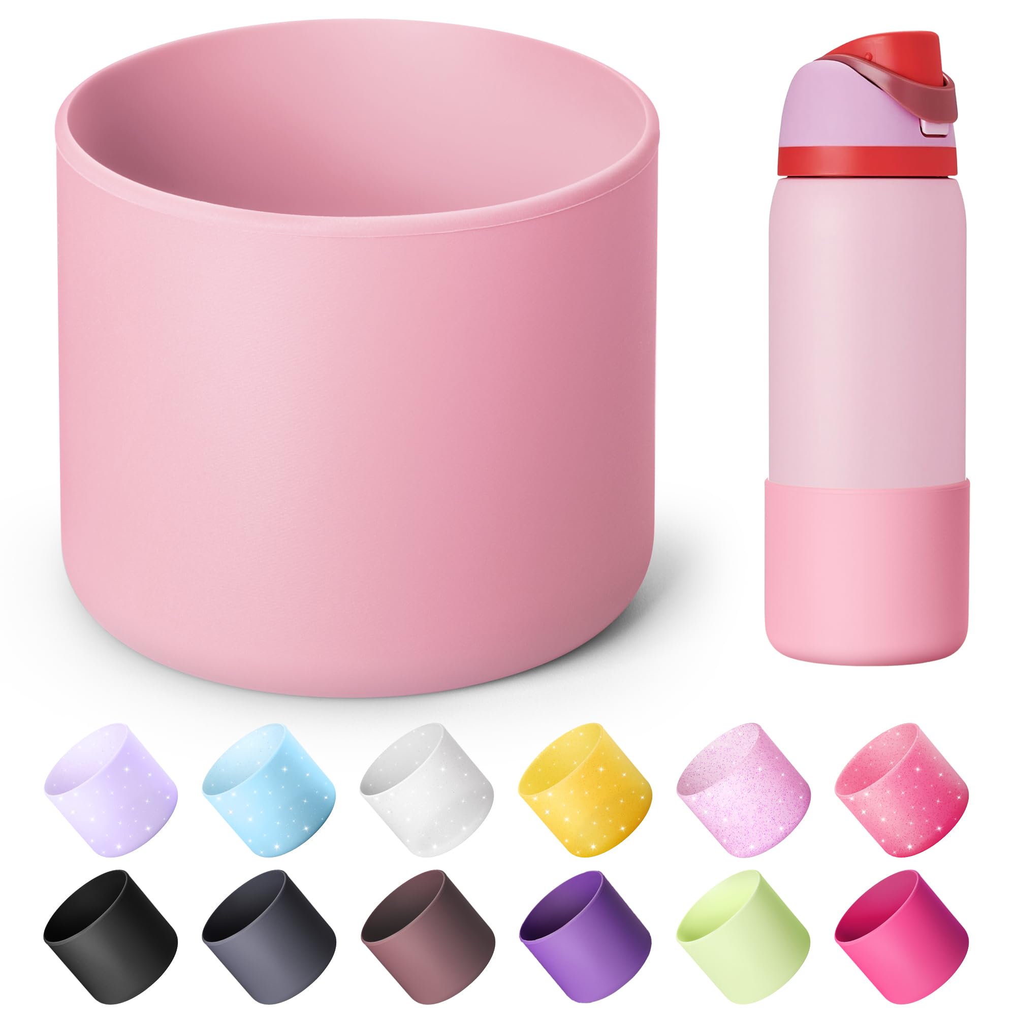 Boot for Owala 24 oz, Anti-Slip Protective Sleeve for Stainless Steel Water Bottle, Silicone Boot Bottom Base (Green)