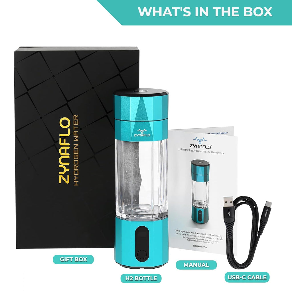 H2-Max Hydrogen Water Bottle Generator with SPE/PEM Membrane, 3rd Party US Lab Tested (6.1 PPM), Portable 7 Oz Capacity