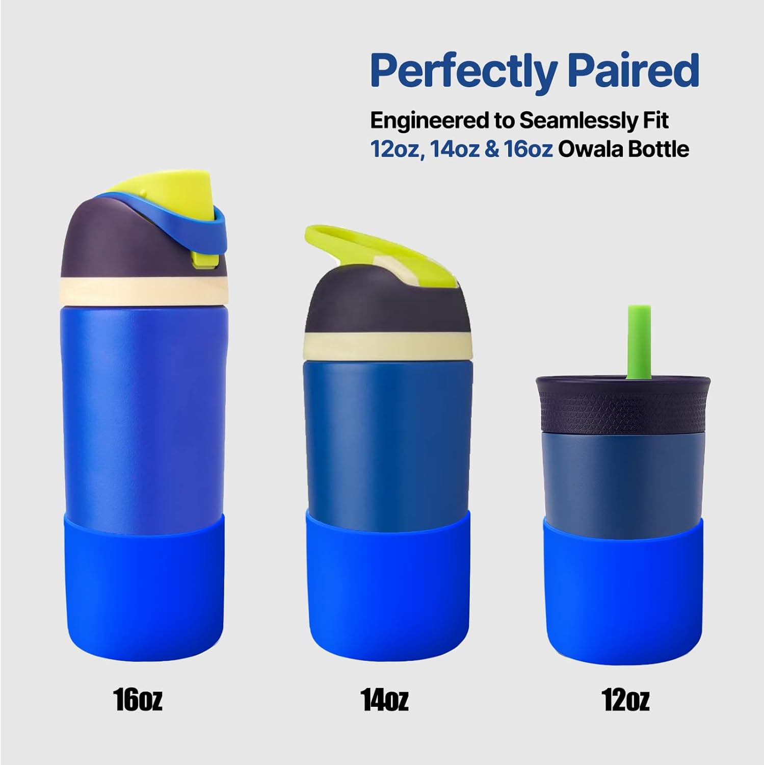 Silicone Boot for Owala Water Bottle 16oz 14oz 12oz, Anti-Scratch Anti-Slip No Noise Protective Sleeve Compatible with Owala Cup, Insulated Stainless-Steel Tumblers Bottom Boot for School
