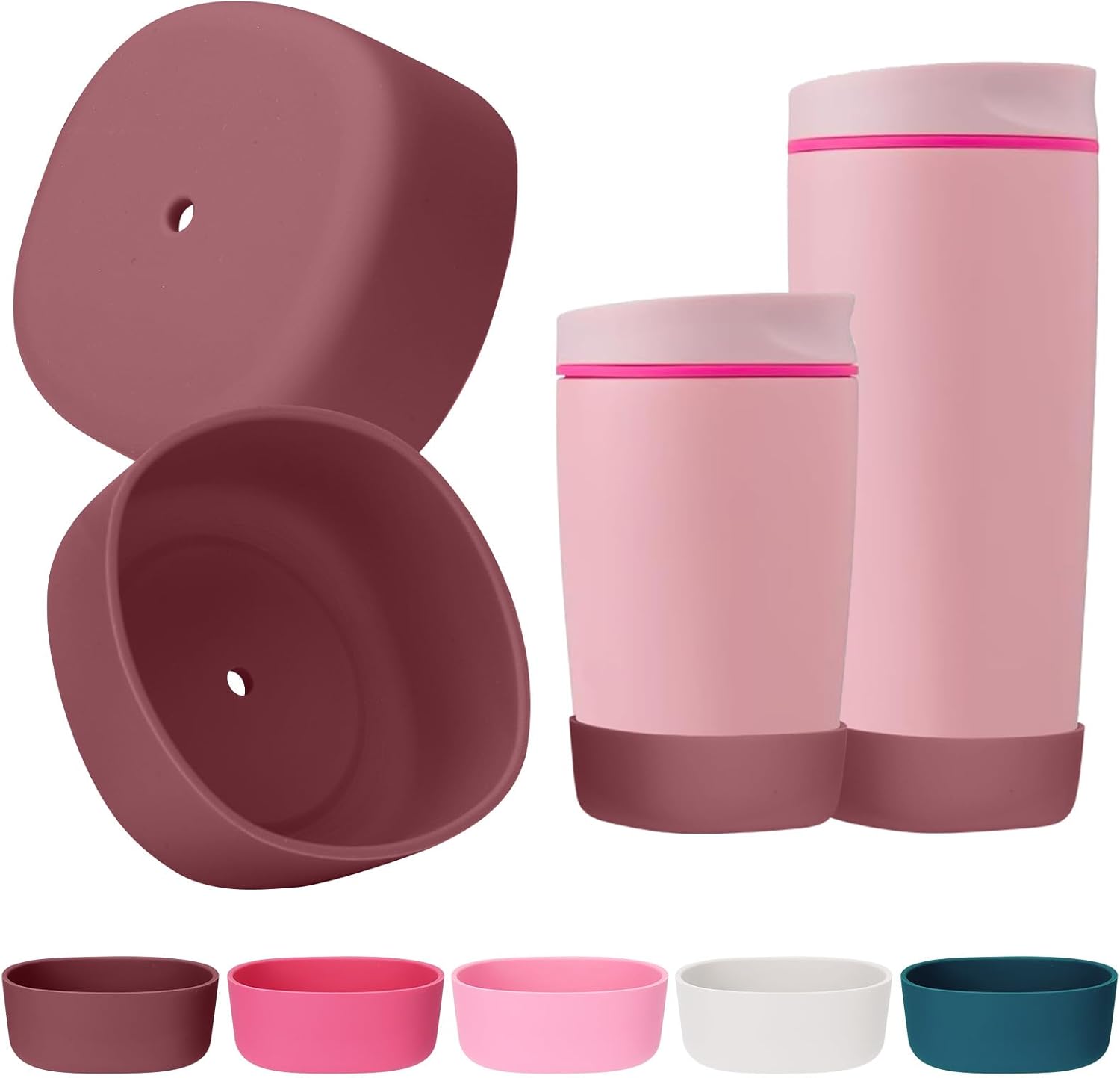 Mity rain 2PCS Protective Boot Compatible with Owala SmoothSip Slider 12 oz & 20 oz, Coffee Tumbler Silicone Boot Travel Mug Accessories,Anti-Slip, Noise-Reducing,Prevents Scratches