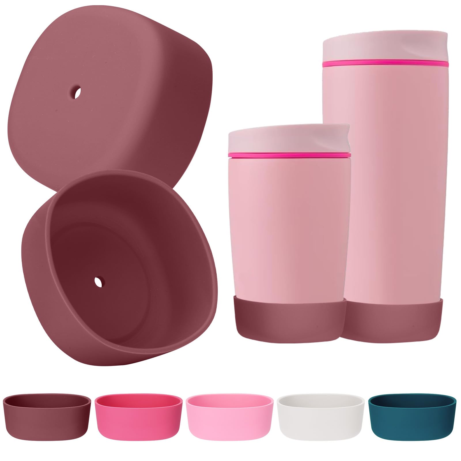 Mity rain 2PCS Protective Boot Compatible with Owala SmoothSip Slider 12 oz & 20 oz, Coffee Tumbler Silicone Boot Travel Mug Accessories,Anti-Slip, Noise-Reducing,Prevents Scratches