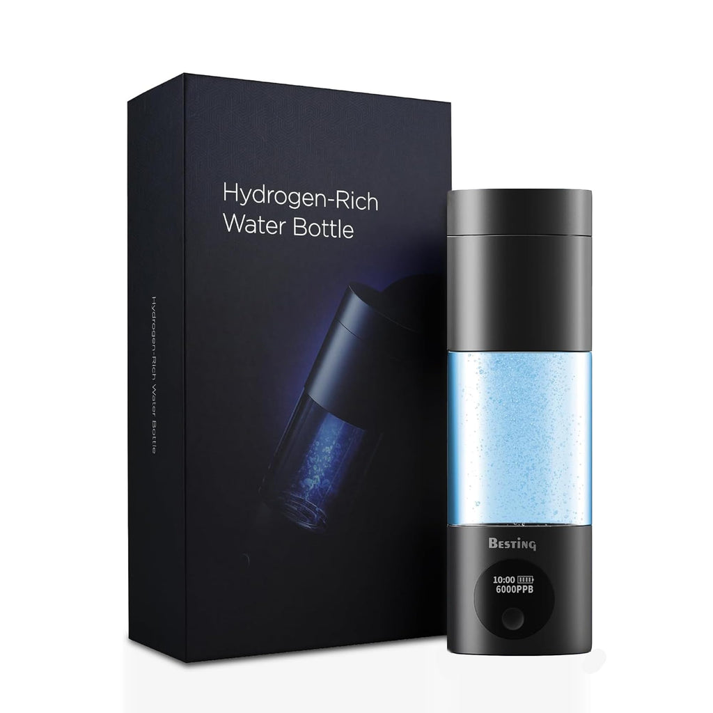 Hydrogen Water Bottle Deluxe Version, Up to 9000ppb Concentration, Upgrade Smart Touchscreen Control SPE Hydrogen Generator with LED Display Portable Hydrogen Water Machine