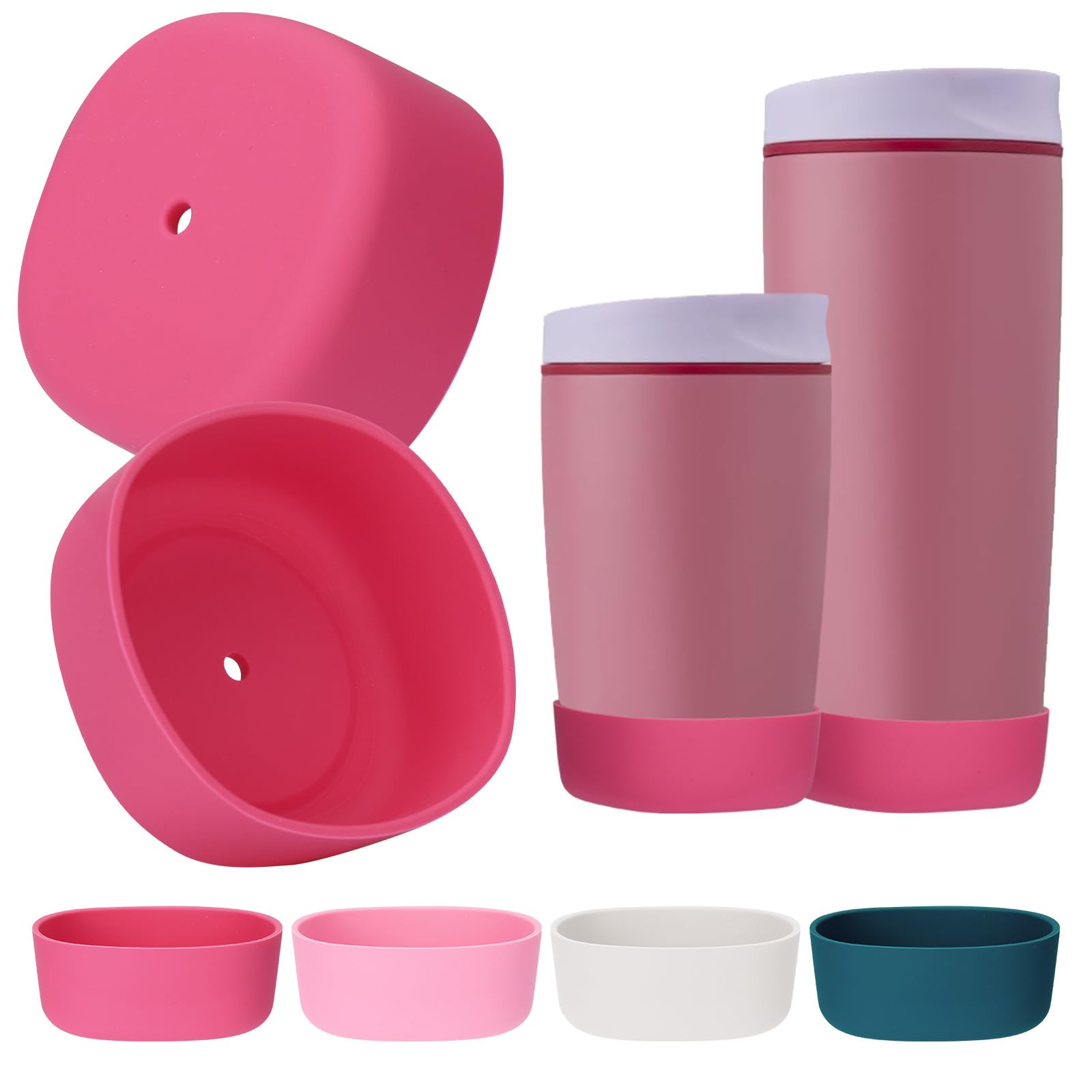 Mity rain 2PCS Protective Boot Compatible with Owala SmoothSip Slider 12 oz & 20 oz, Coffee Tumbler Silicone Boot Travel Mug Accessories,Anti-Slip, Noise-Reducing,Prevents Scratches