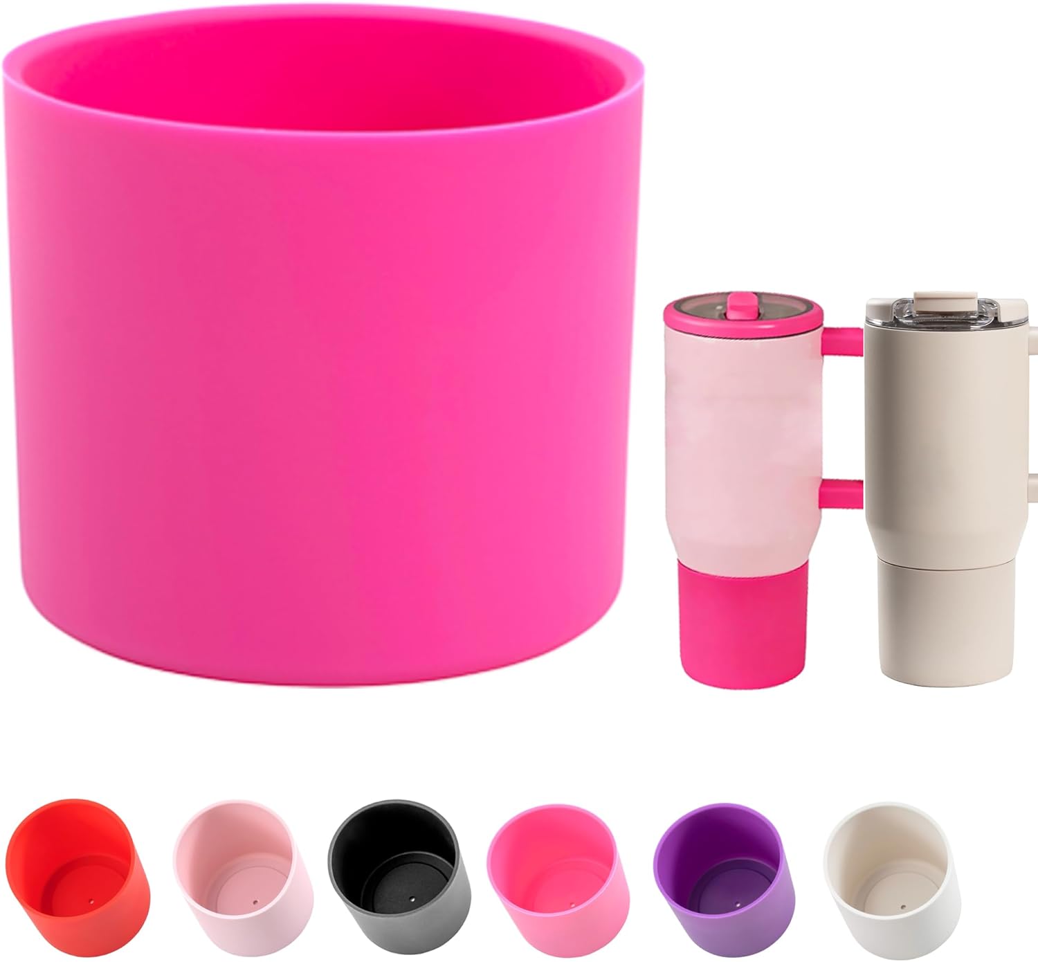 Silicone Boot for HydroJug 20 oz Insulated Kids Bottles & Tumblers - Non-Slip, Scratch-Resistant, Stability Enhancer, Anti-Slip Protective Sleeve (Rose)