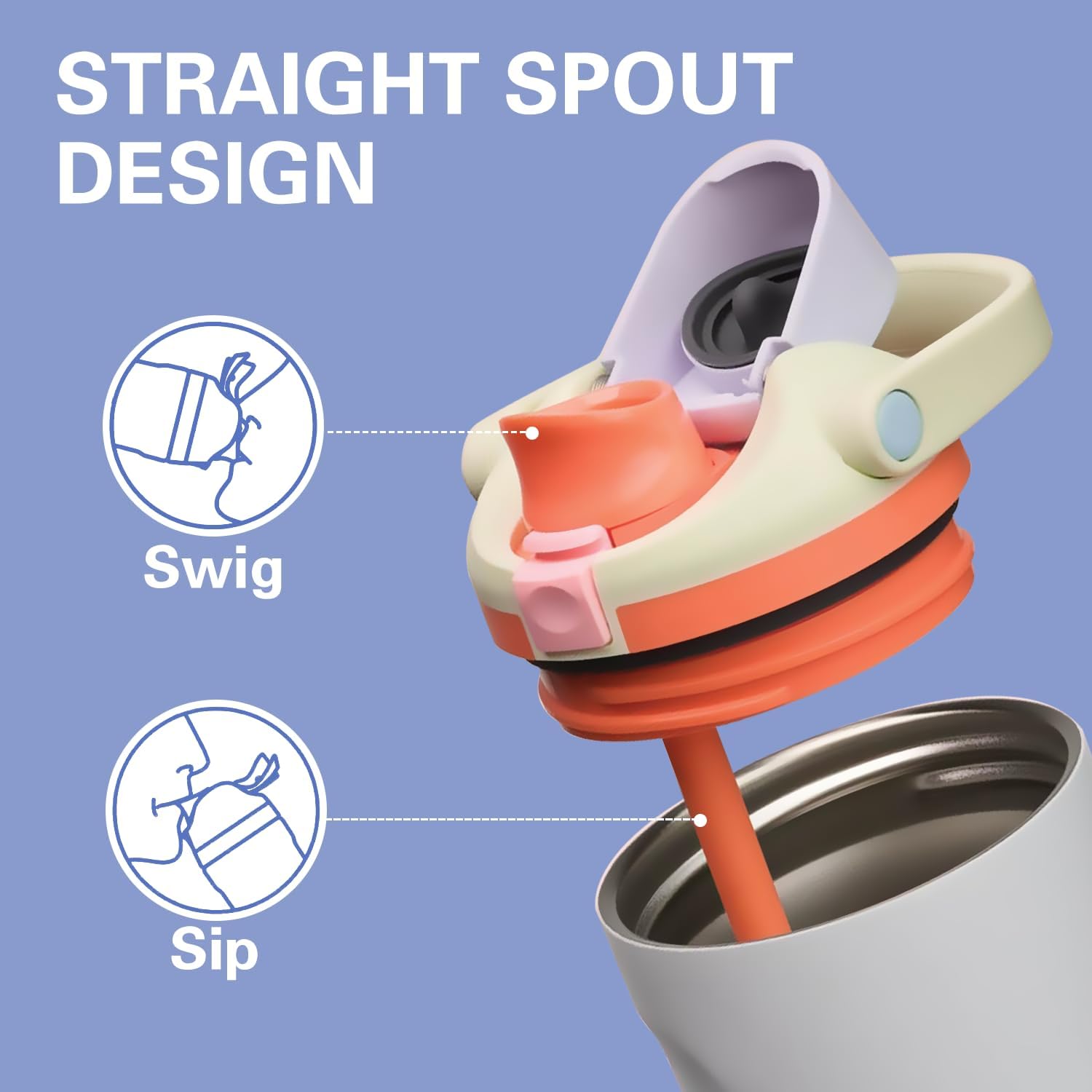 30 OZ Replacement Lid for Owala Freesip Sway Tumbler, One Button Water Bottle Top Replacement Cap with Handle Compatible with Owala FreeSip Sway, BPA-Free, Leakproof, Lockable