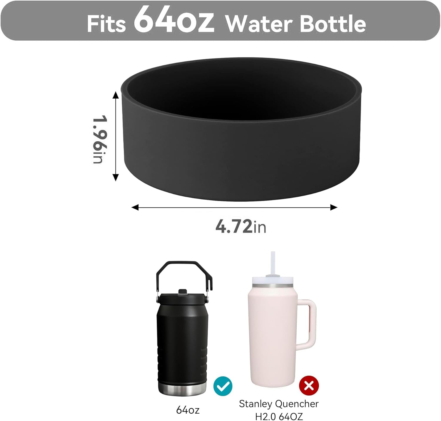 Silicone Boot for Stanley IceFlow Flip Straw Jug with Handle|64 oz|Protective Cup Bottom Sleeve|Stanley 64 oz Accessories Compatible with 64 oz Stanley Boot Sports