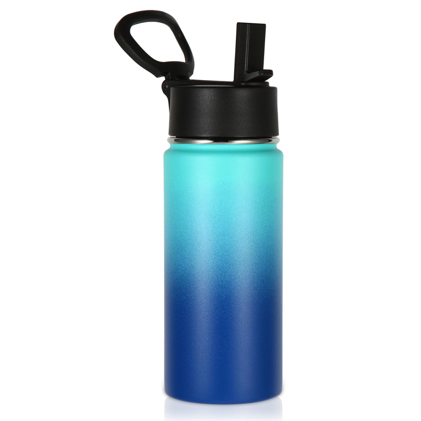 Volhoply 16 OZ Kids Water Bottle Bulk 8 Pack,Insulated Sports Bottles with Straw Lid,Stainless Steel Bottle with Handle Keep Cold & Hot,Double Wall Vacuum Tumbler Cups for School(Assorted, 8)