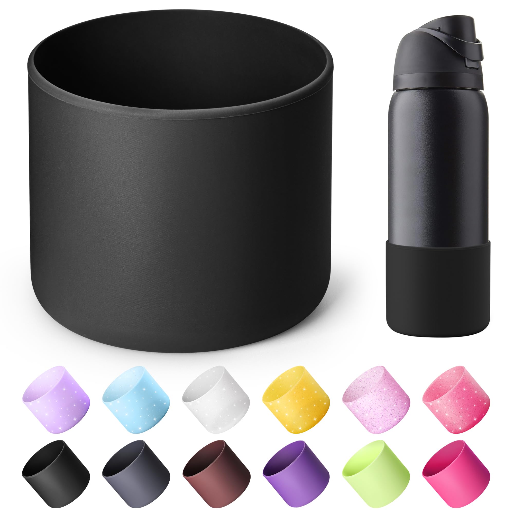 Boot for Owala 24 oz, Anti-Slip Protective Sleeve for Stainless Steel Water Bottle, Silicone Boot Bottom Base (Green)