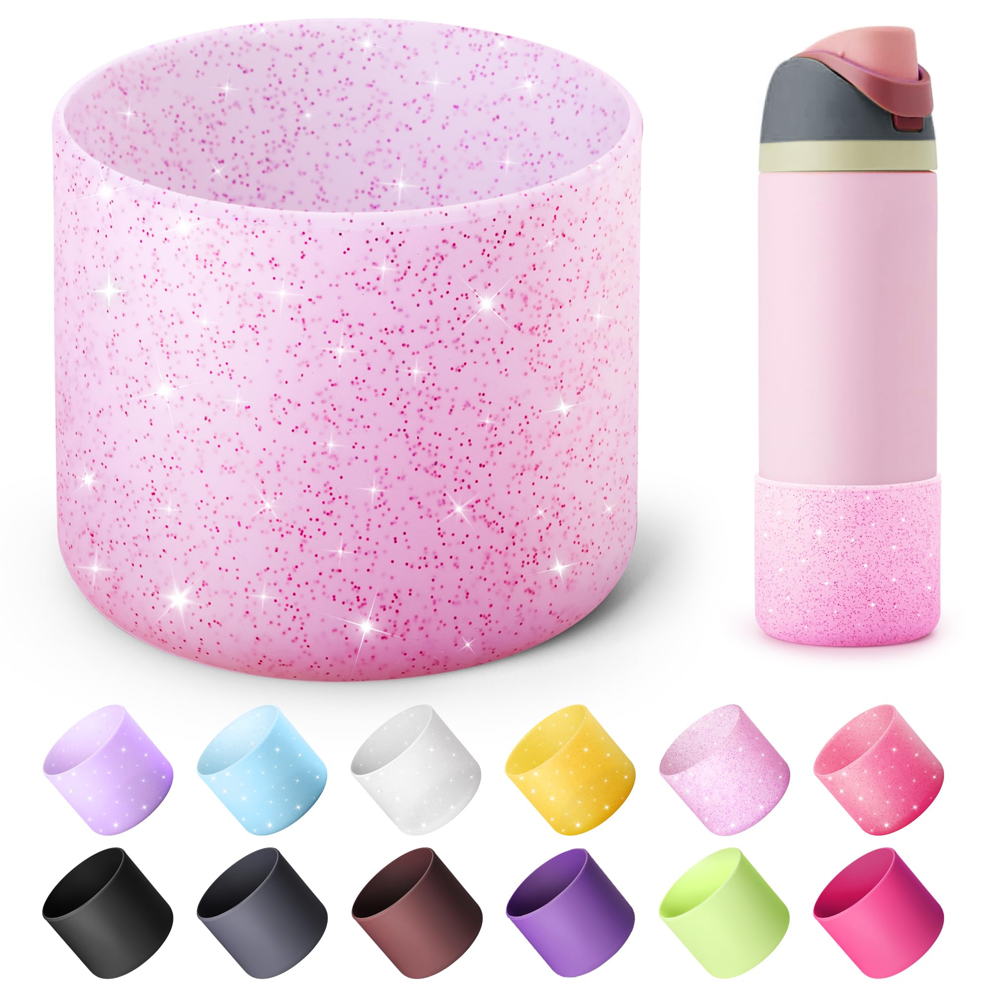 Boot for Owala 24 oz, Anti-Slip Protective Sleeve for Stainless Steel Water Bottle, Silicone Boot Bottom Base (Green)