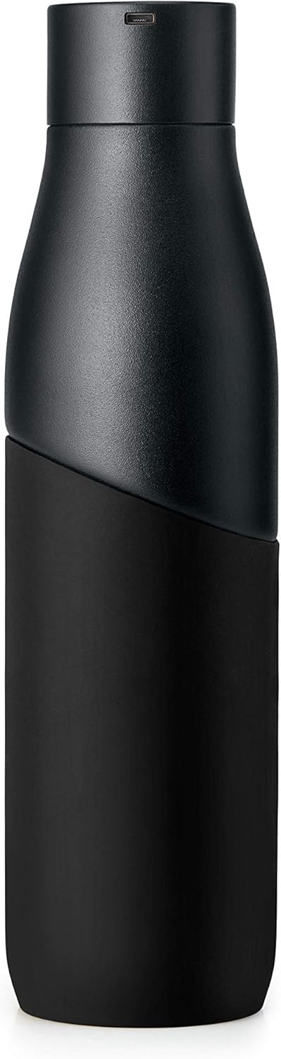 LARQ Bottle Movement PureVis 32 oz- Lightweight Self-Cleaning and Non-Insulated Stainless Steel Water Bottle with UV Water Purifier | Reusable & Travel Friendly, 1-Year Warranty, Black/Onyx