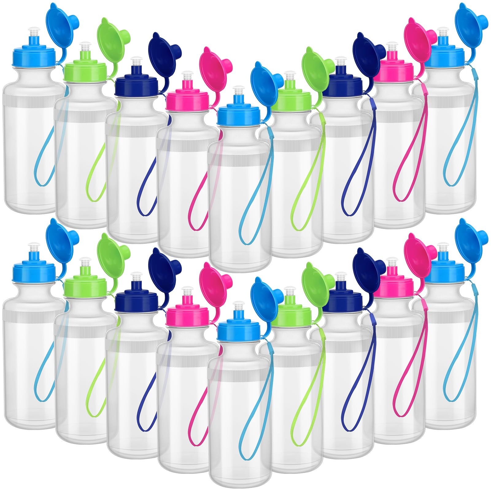 Zubebe 36 Pcs Sports Water Bottles Bulk Squeeze Reusable Bpa-free Plastic Water Bottles End of the Year Gifts Summer Gifts for Students School Travel Hiking Cycling Event Team Gift