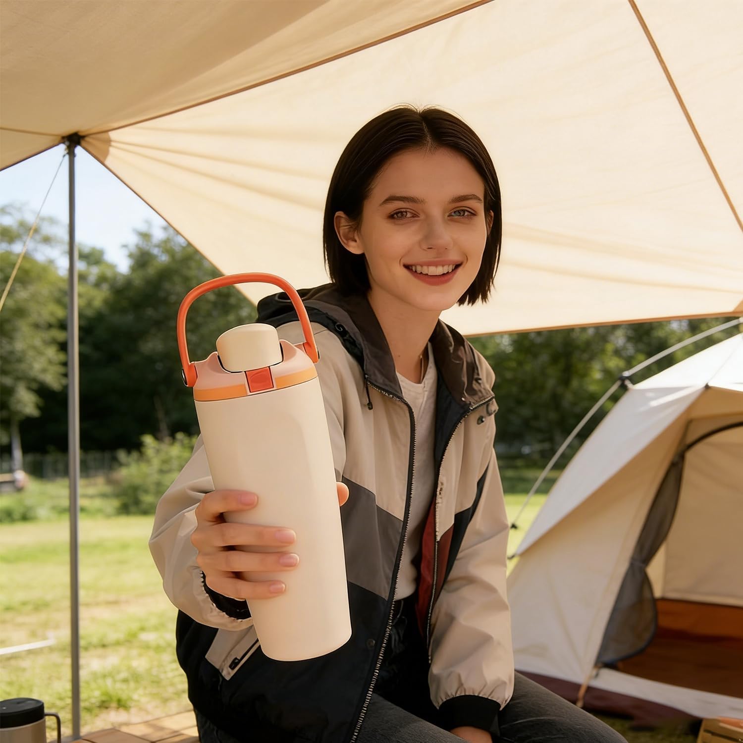 30 OZ Replacement Lid for Owala Freesip Sway Tumbler, One Button Water Bottle Top Replacement Cap with Handle Compatible with Owala FreeSip Sway, BPA-Free, Leakproof, Lockable