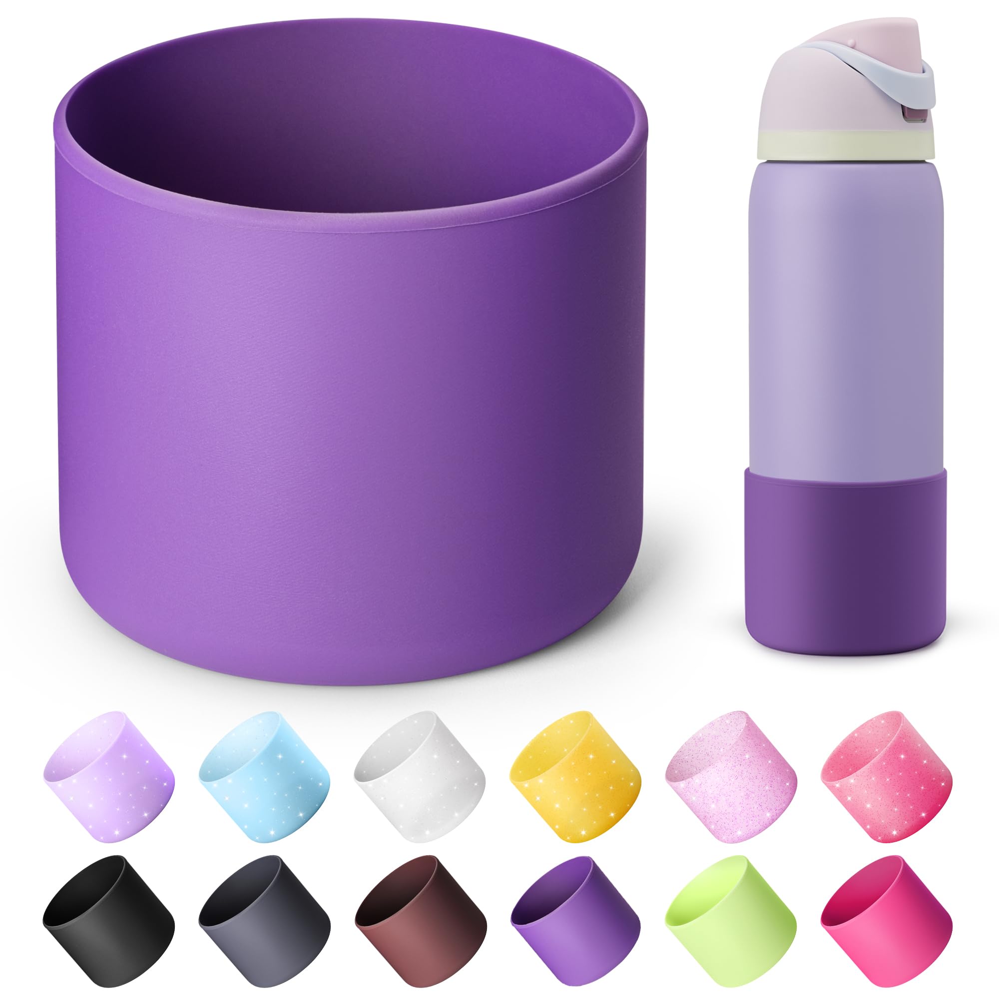 Boot for Owala 24 oz, Anti-Slip Protective Sleeve for Stainless Steel Water Bottle, Silicone Boot Bottom Base (Green)