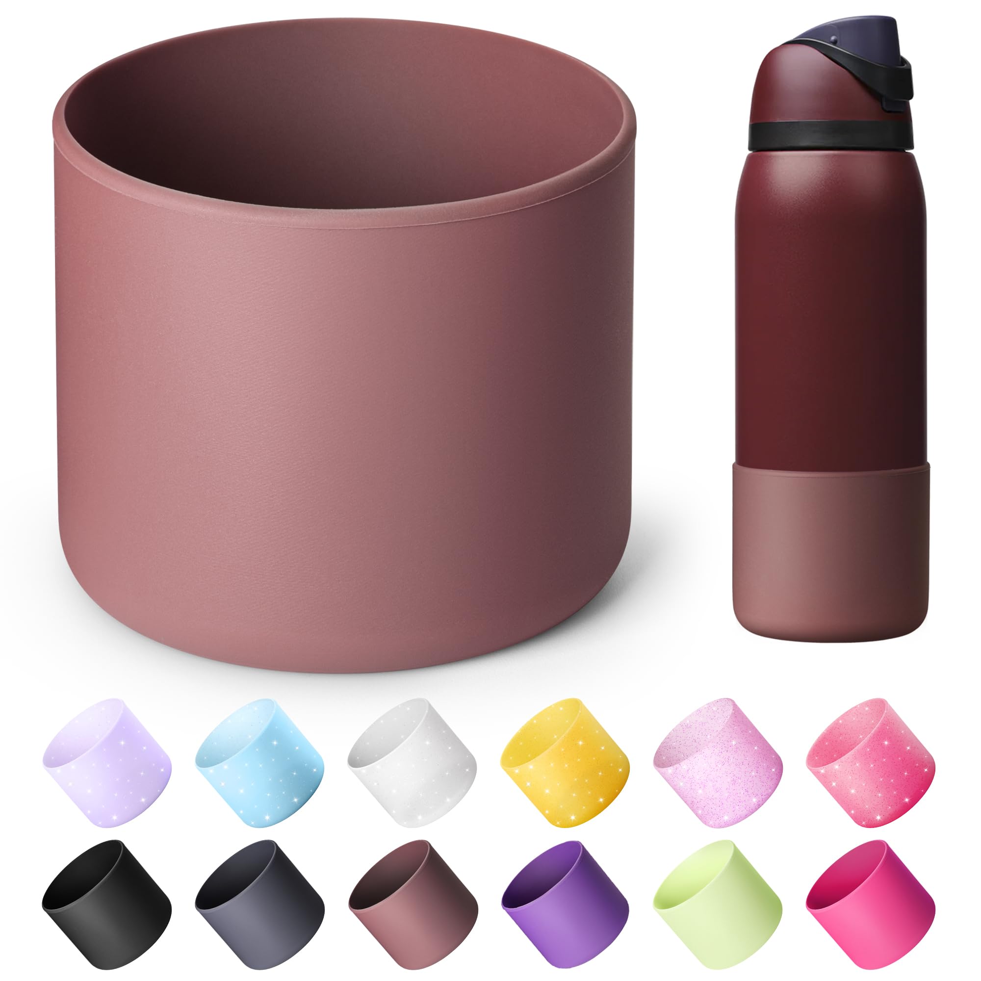 Boot for Owala 24 oz, Anti-Slip Protective Sleeve for Stainless Steel Water Bottle, Silicone Boot Bottom Base (Green)