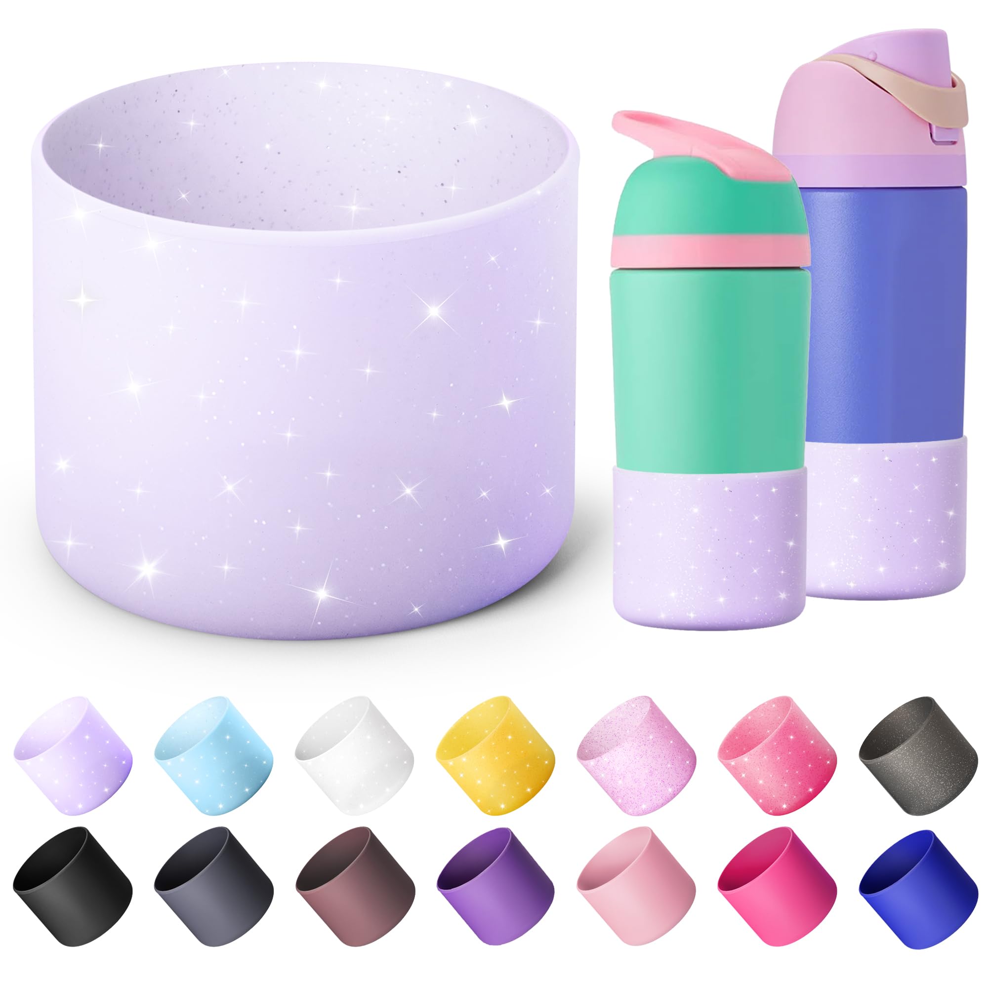 Boot for Owala 24 oz, Anti-Slip Protective Sleeve for Stainless Steel Water Bottle, Silicone Boot Bottom Base (Green)