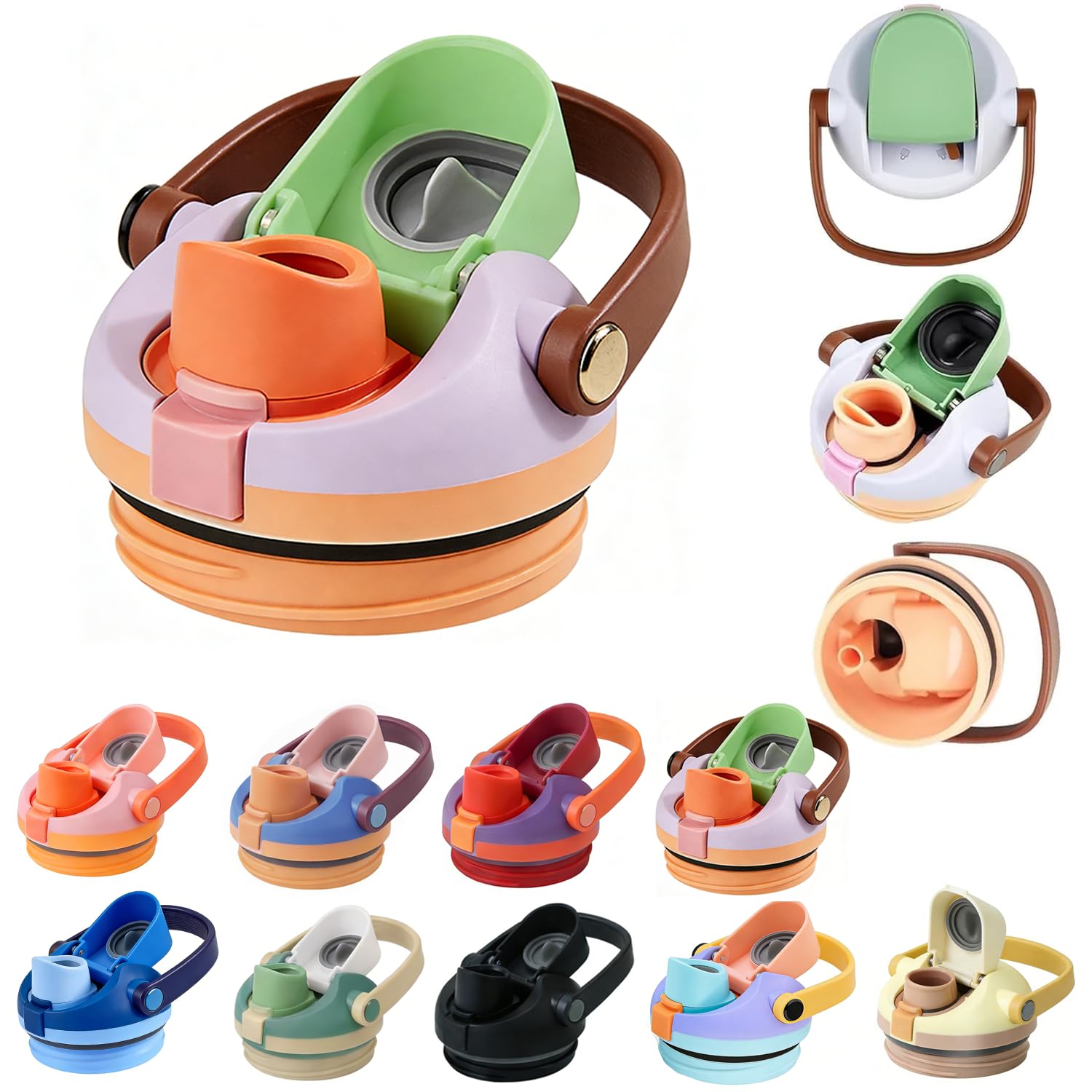 30 OZ Replacement Lid for Owala Freesip Sway Tumbler, One Button Water Bottle Top Replacement Cap with Handle Compatible with Owala FreeSip Sway, BPA-Free, Leakproof, Lockable