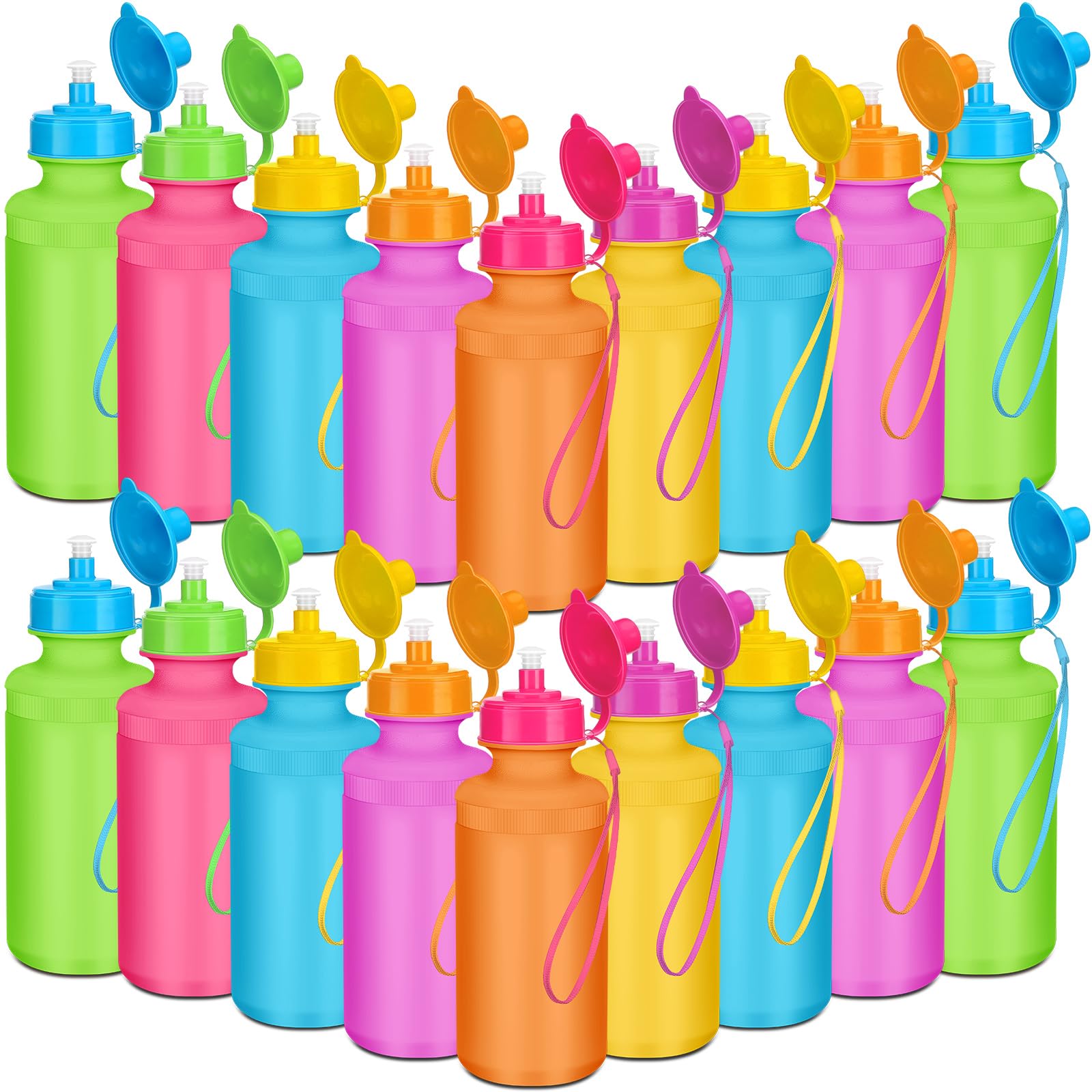 Zubebe 36 Pcs Sports Water Bottles Bulk Squeeze Reusable Bpa-free Plastic Water Bottles End of the Year Gifts Summer Gifts for Students School Travel Hiking Cycling Event Team Gift
