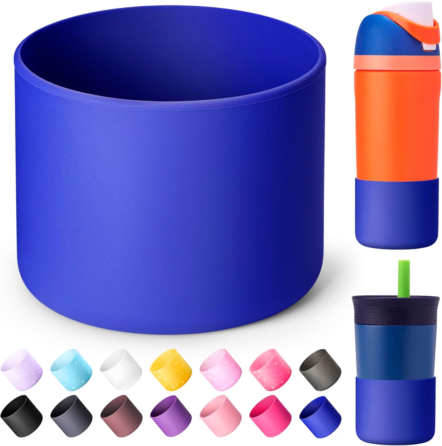 Silicone Boot for Owala FreeSip 16 oz & Flip 14 oz Insulated Stainless-Steel Water Bottle, Anti-Slip Protective Sleeve for Kids 12 oz Tumbler