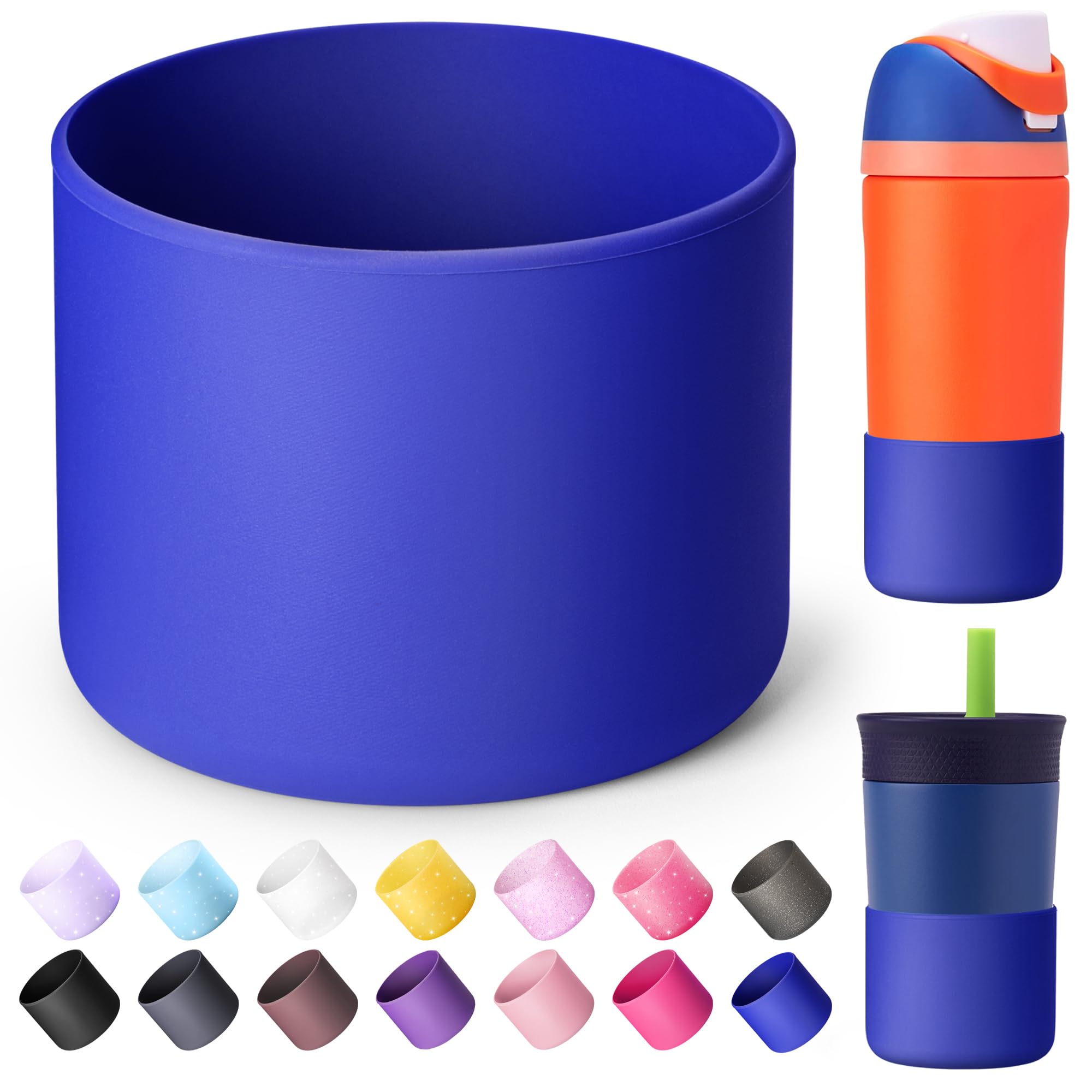 Silicone Boot for Owala FreeSip 16 oz & Flip 14 oz Insulated Stainless-Steel Water Bottle, Anti-Slip Protective Sleeve for Kids 12 oz Tumbler