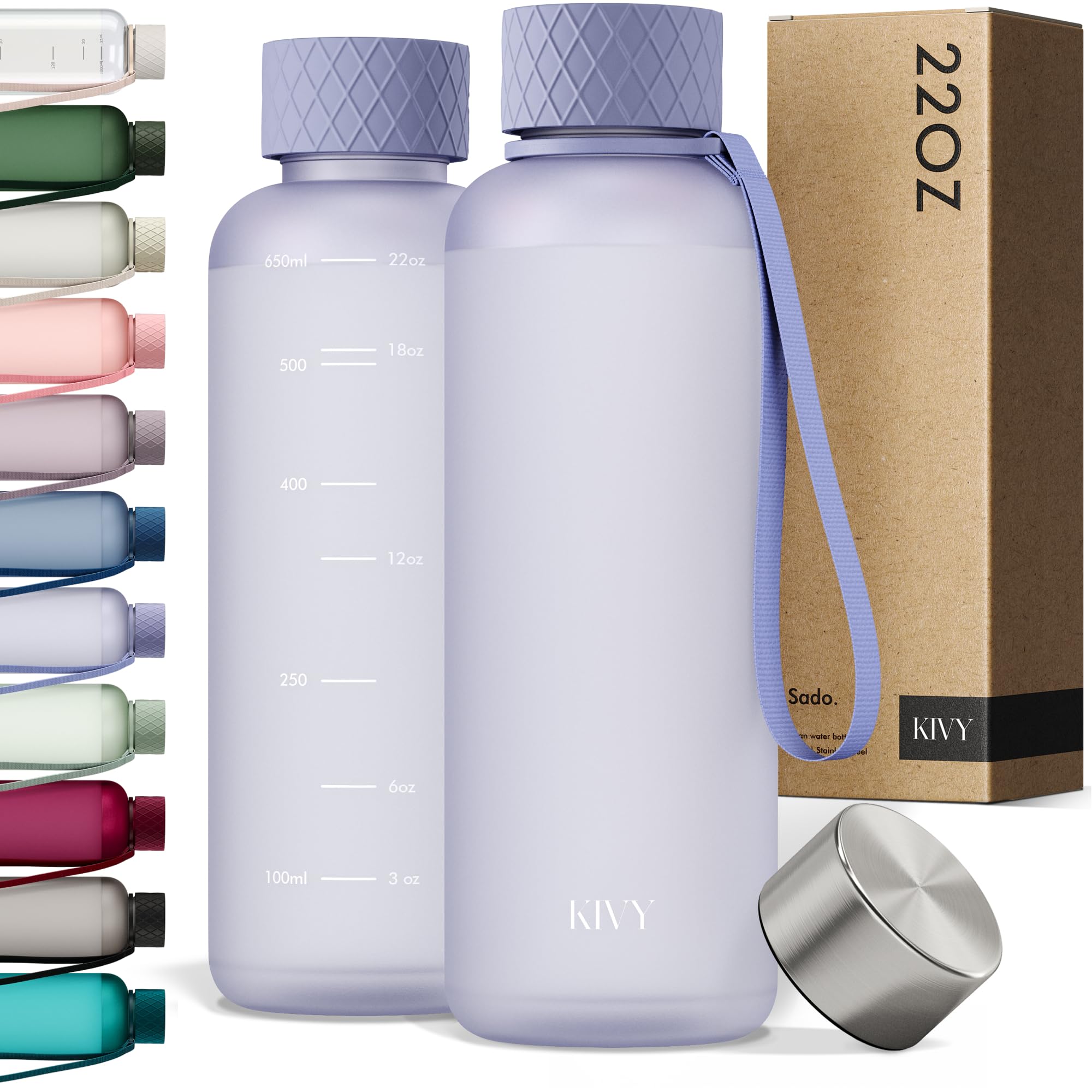 KIVY Large Water Bottle 50oz [Lightweight & Shatterproof] Fits Backpack & Cupholder for Travel, Sports, School - Extra large water bottle no straw - 1.5 Liter water bottles - 50oz Water bottle Green