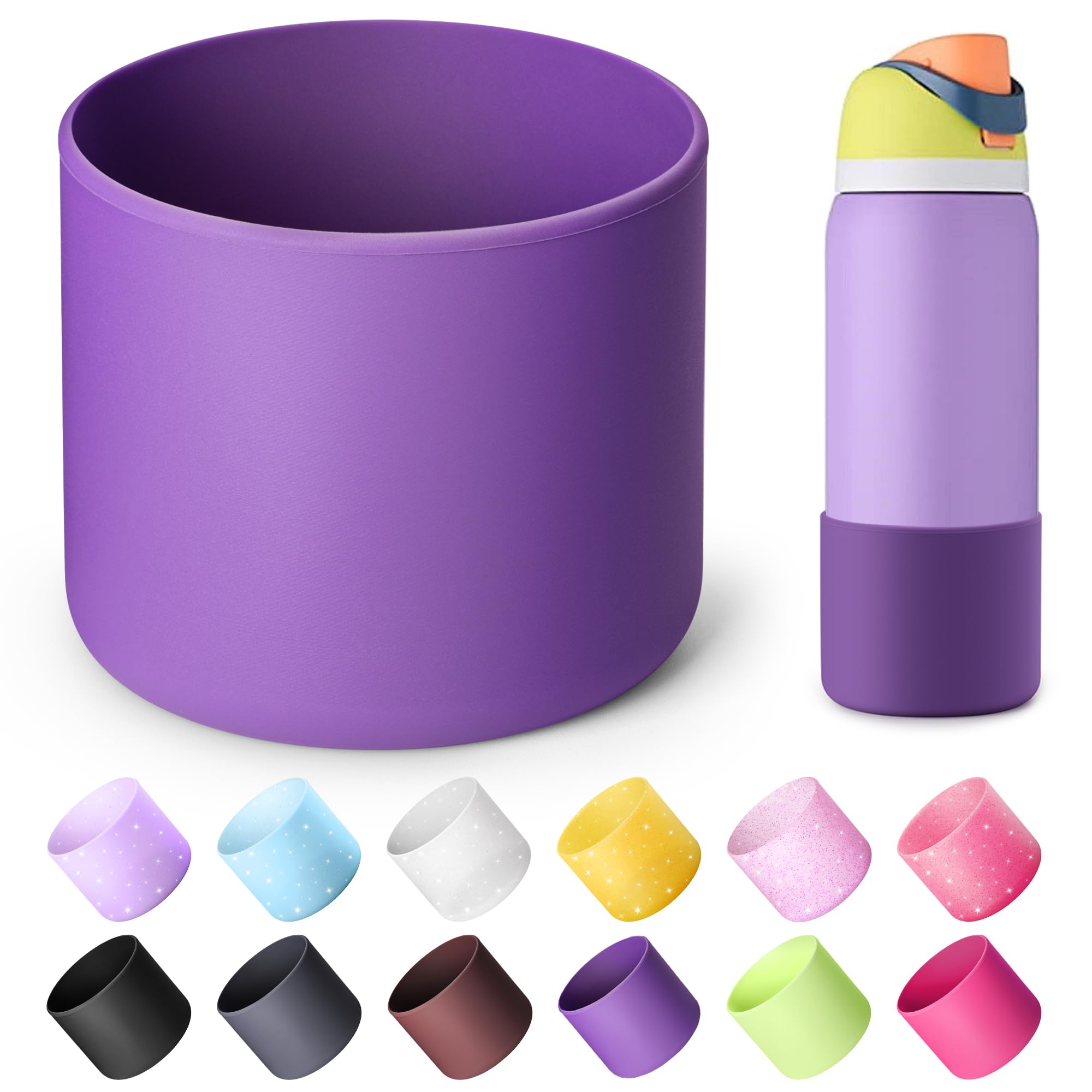 Boot for Owala 24 oz, Anti-Slip Protective Sleeve for Stainless Steel Water Bottle, Silicone Boot Bottom Base (Green)