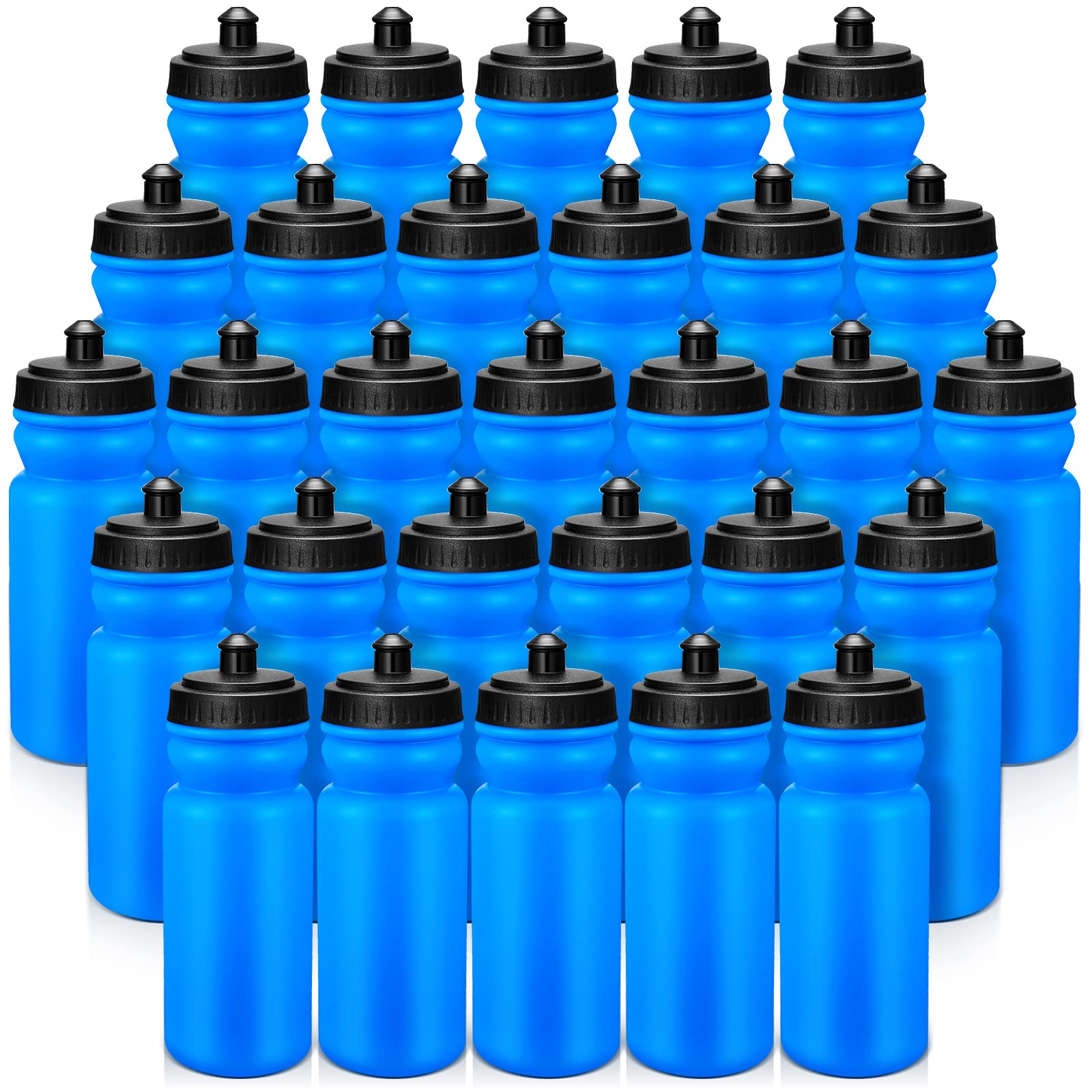 Suclain 50 Pieces Sports Water Bottles 20 oz Water Bottles Squeeze in Bulk Reusable Plastic Water Bottles BPA Free Blank Water Bottles for Major Sporting Events Adults