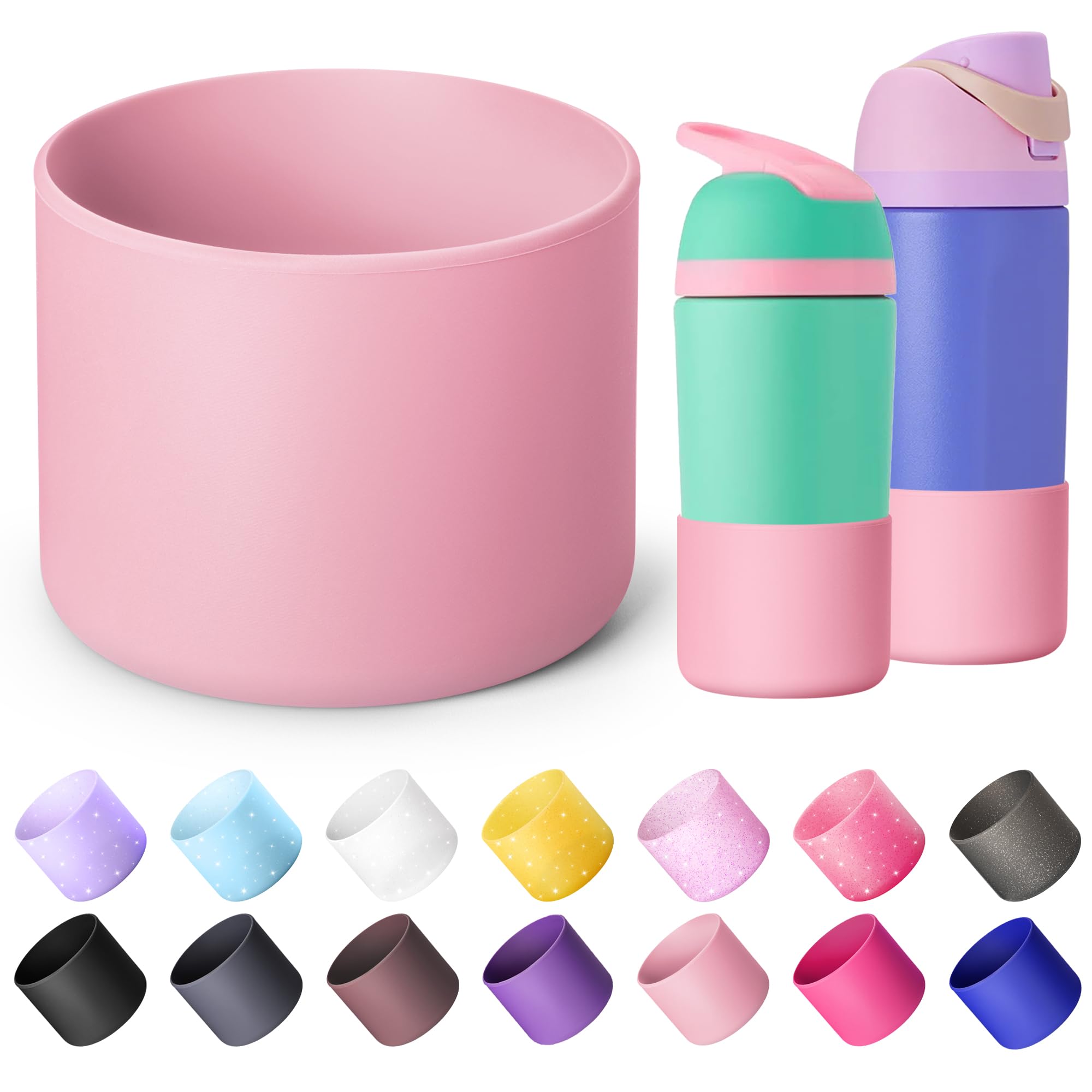 Boot for Owala 24 oz, Anti-Slip Protective Sleeve for Stainless Steel Water Bottle, Silicone Boot Bottom Base (Green)