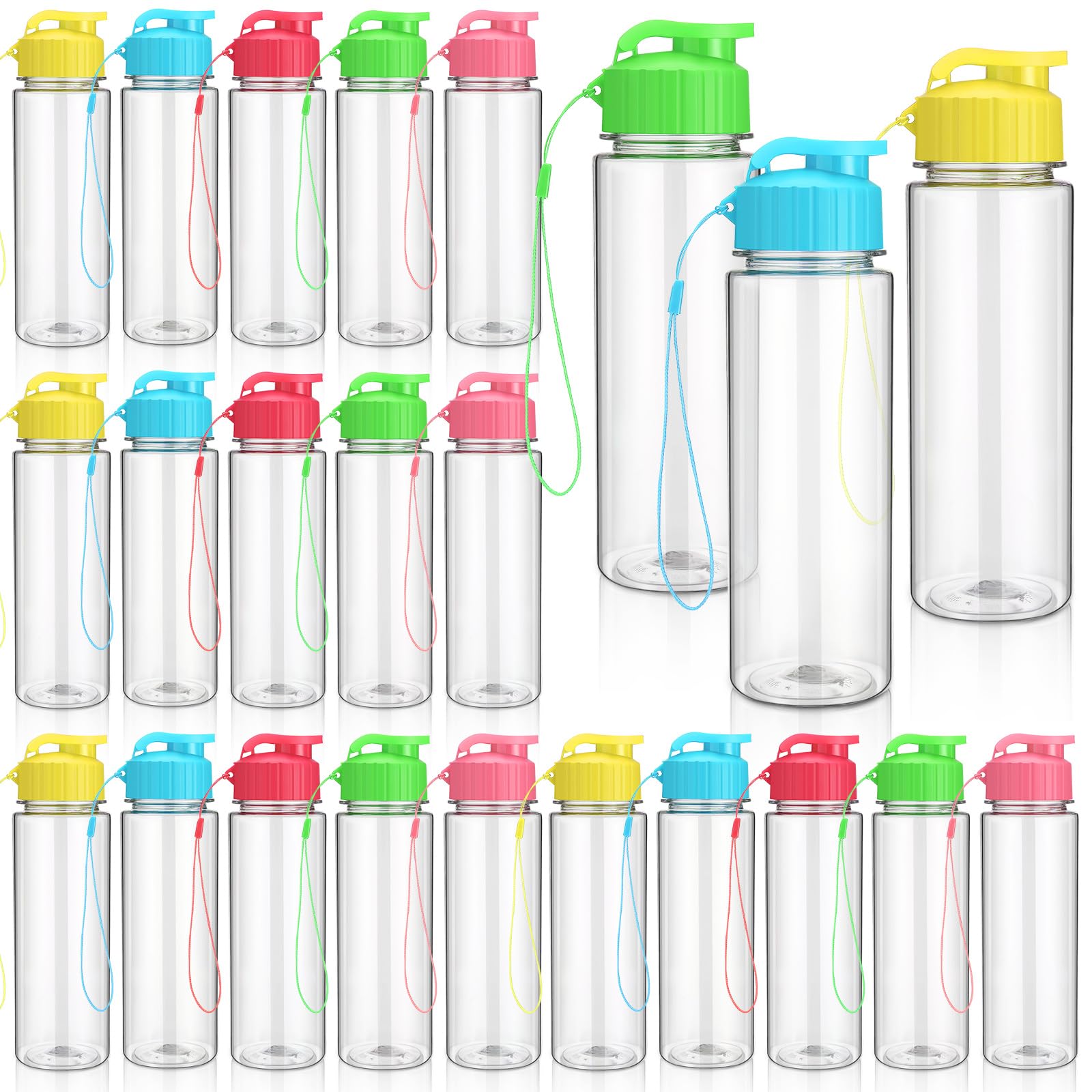 Mifoci 72 Pieces Water Bottle Bulk 17 oz Plastic Water Bottles Bulk Gym Sports Adults Reusable Large Bottles with Leak Proof Flip Top for Party Outdoor (Black)