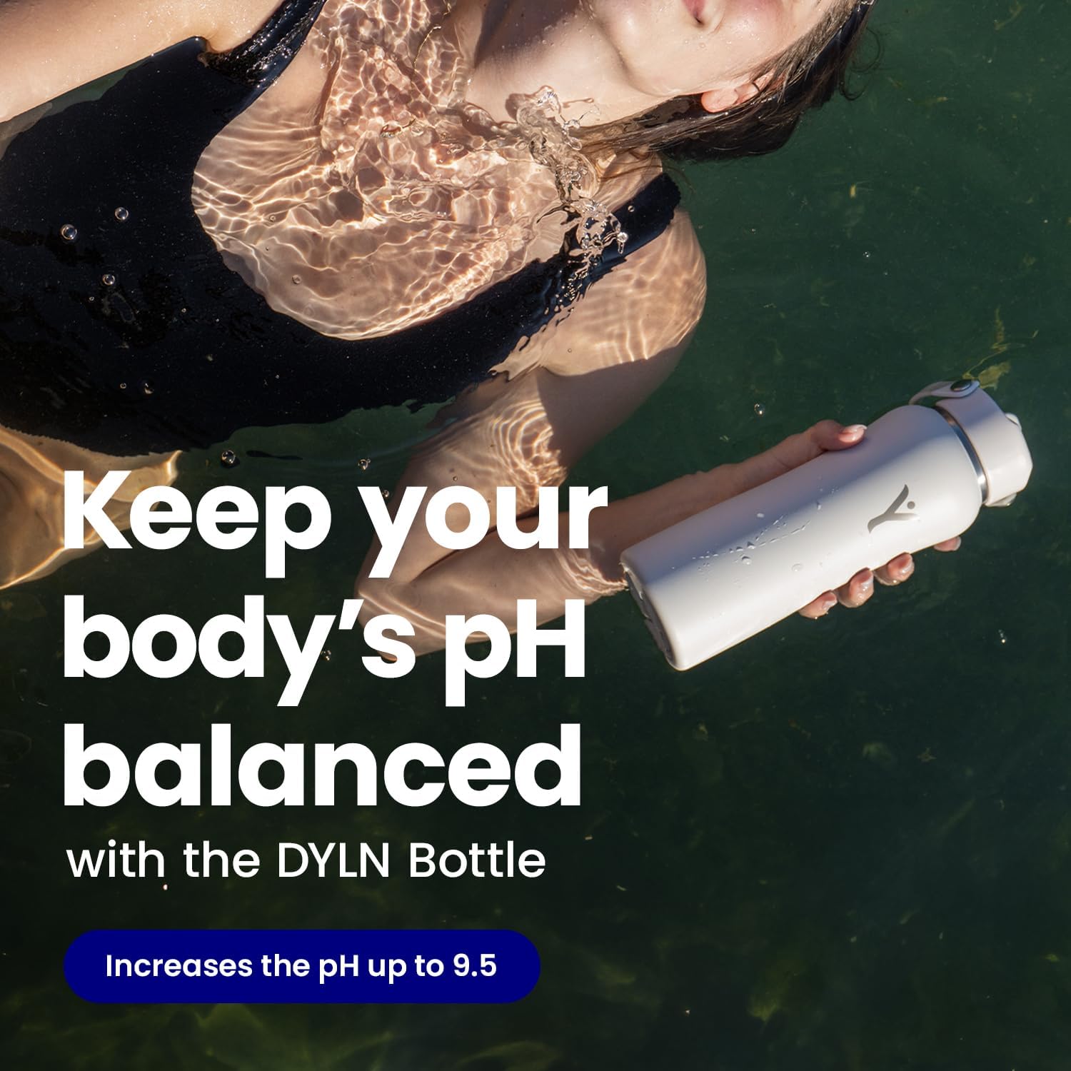 DYLN Hydrogen Water Bottle | Create Hydrating Alkaline Hydrogen-Rich Water Up to 9 pH | Vacuum Insulated Stainless Steel Water Bottle | Keeps Water Cold for 24 Hours