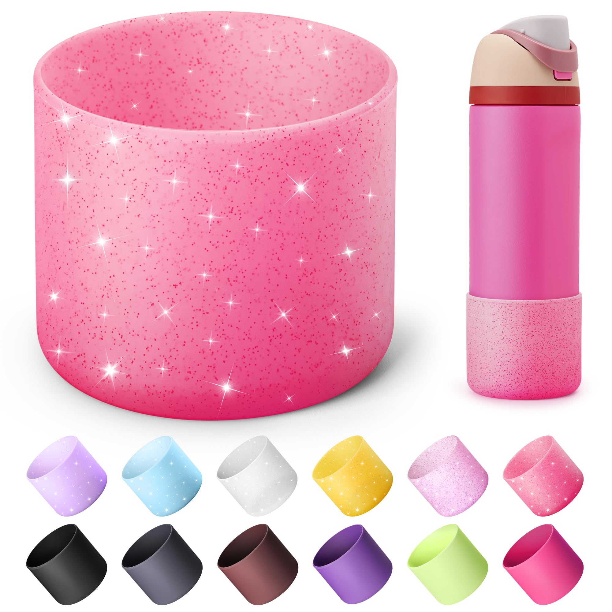 Boot for Owala 24 oz, Anti-Slip Protective Sleeve for Stainless Steel Water Bottle, Silicone Boot Bottom Base (Green)